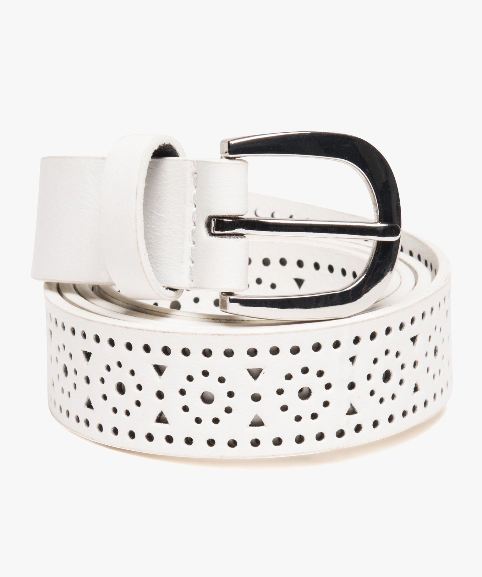 Ceinture Atmosphere Pour Femme - Taille S, Motif Géométrique Rouge Blanc Noir Argent, Occasion Excellent état