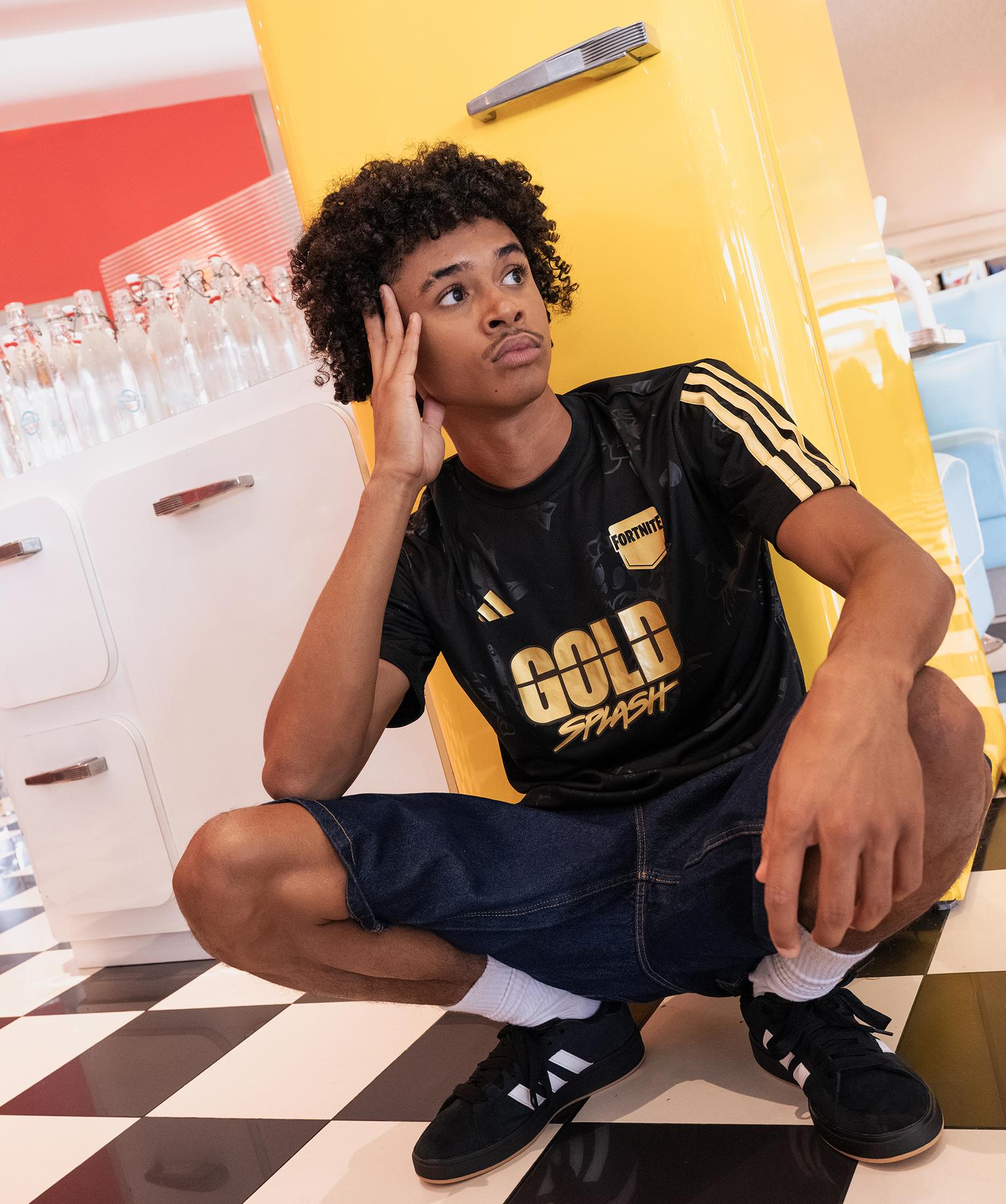 Tee-shirt manches courtes avec motifs et inscriptions garçon - Adidas x Fortnite - 12A/XXS - noir standard - ADIDAS