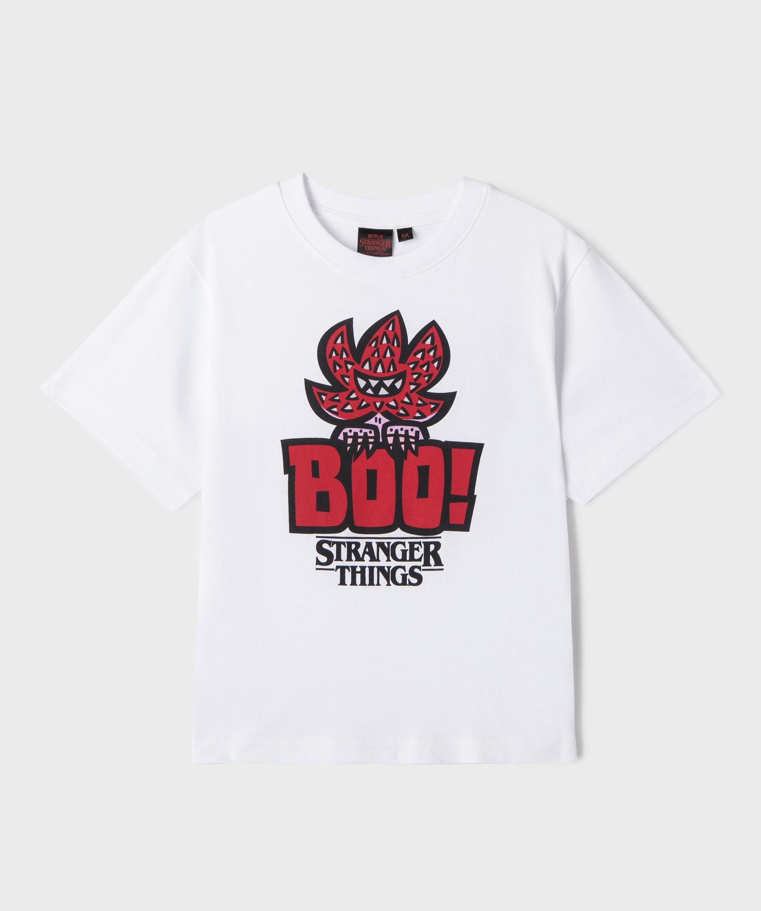 Tee-shirt col rond imprimé garçon - STRANGER THINGS - 12A/XXS - blanc vif - STRANGER THINGS