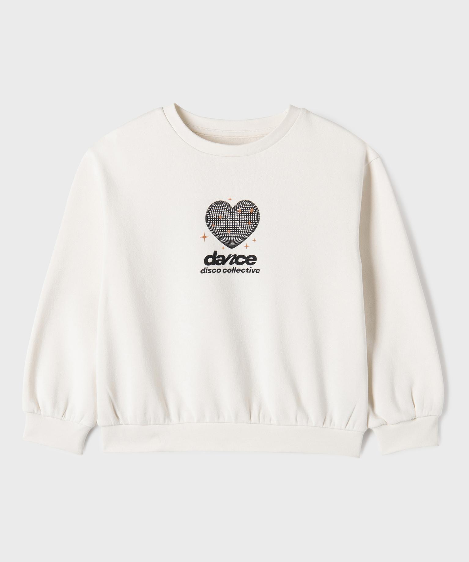 Sweat en molleton doux imprimé fille - 12A/XXS - blanc standard - GEMO