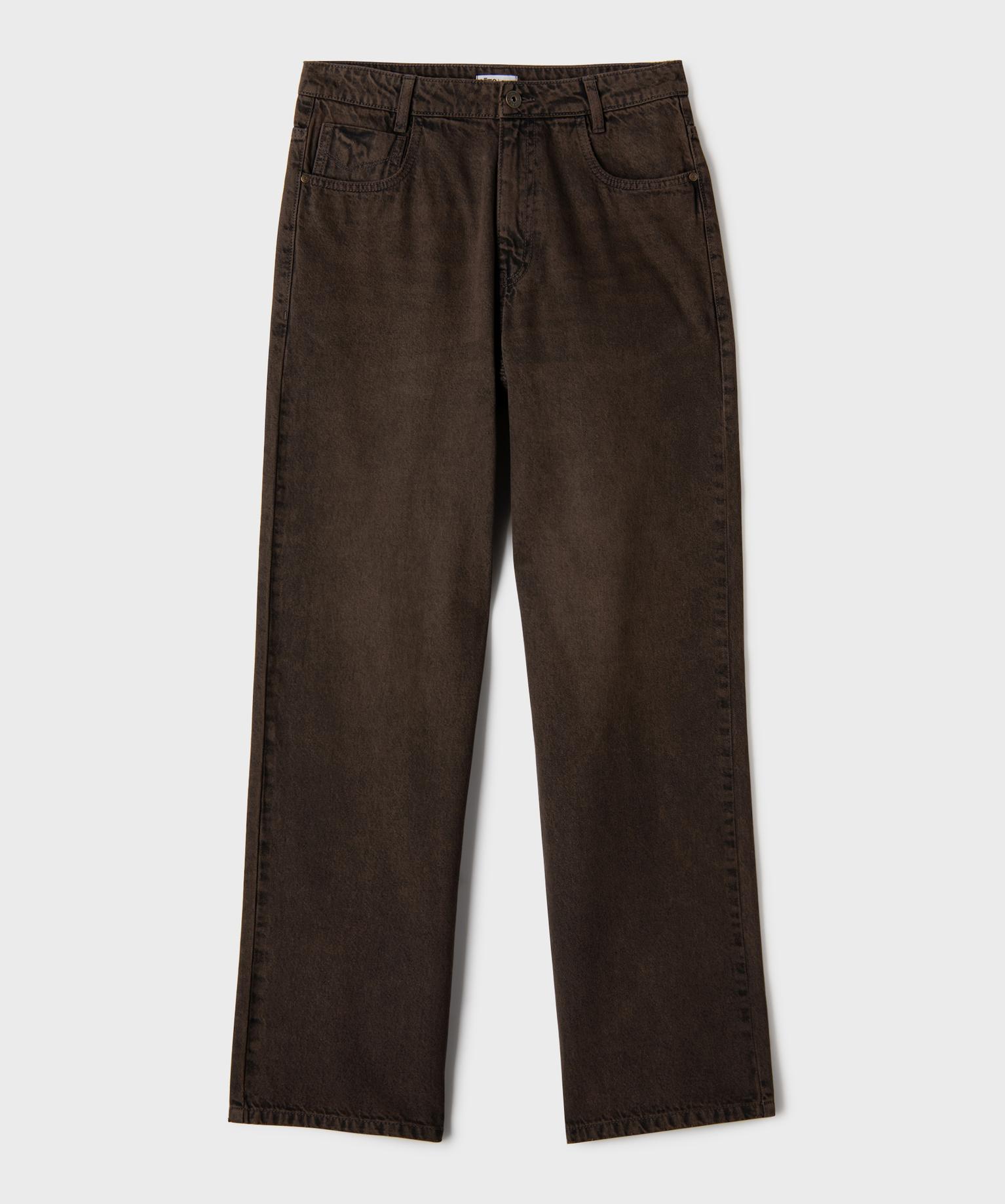 Jean baggy teinté garçon - 10A - marron fonce - GEMO