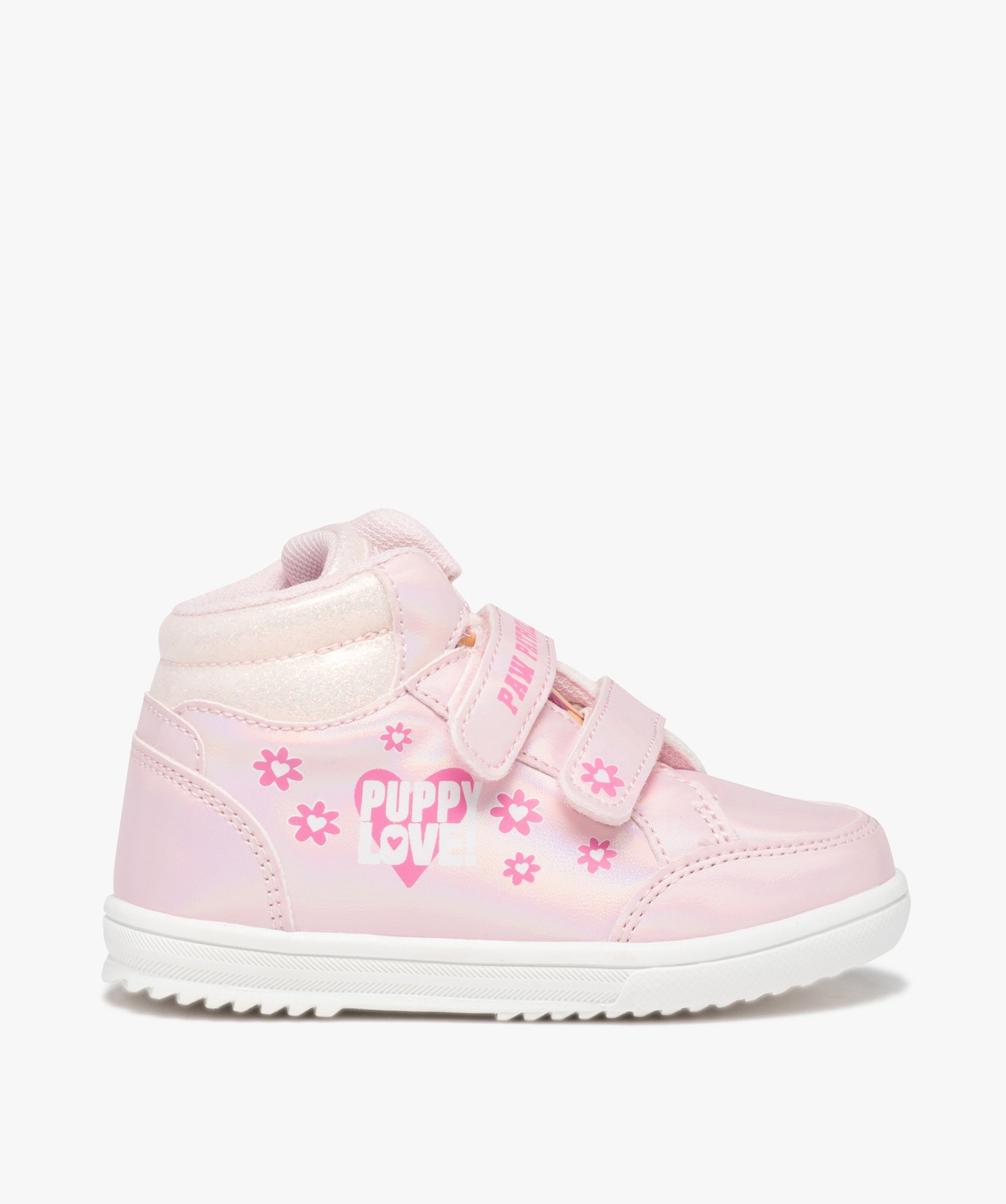 Baskets fille mid-cut irisées à scratch – Pat’ Patrouille - 25 - rose standard - PAT PATROUILLE