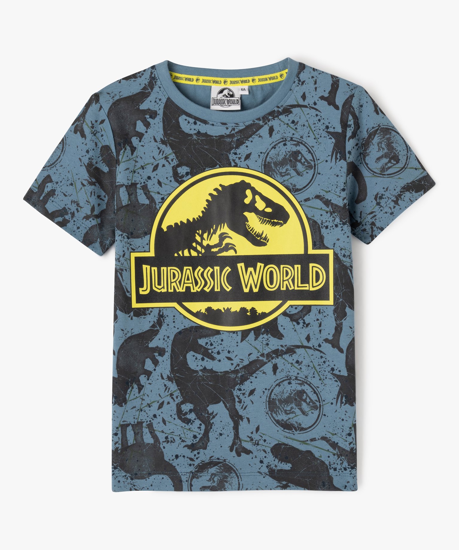Tee-shirt manches courtes imprimé garçon - Jurassic World - 4 - bleu - JURASSIC WORLD