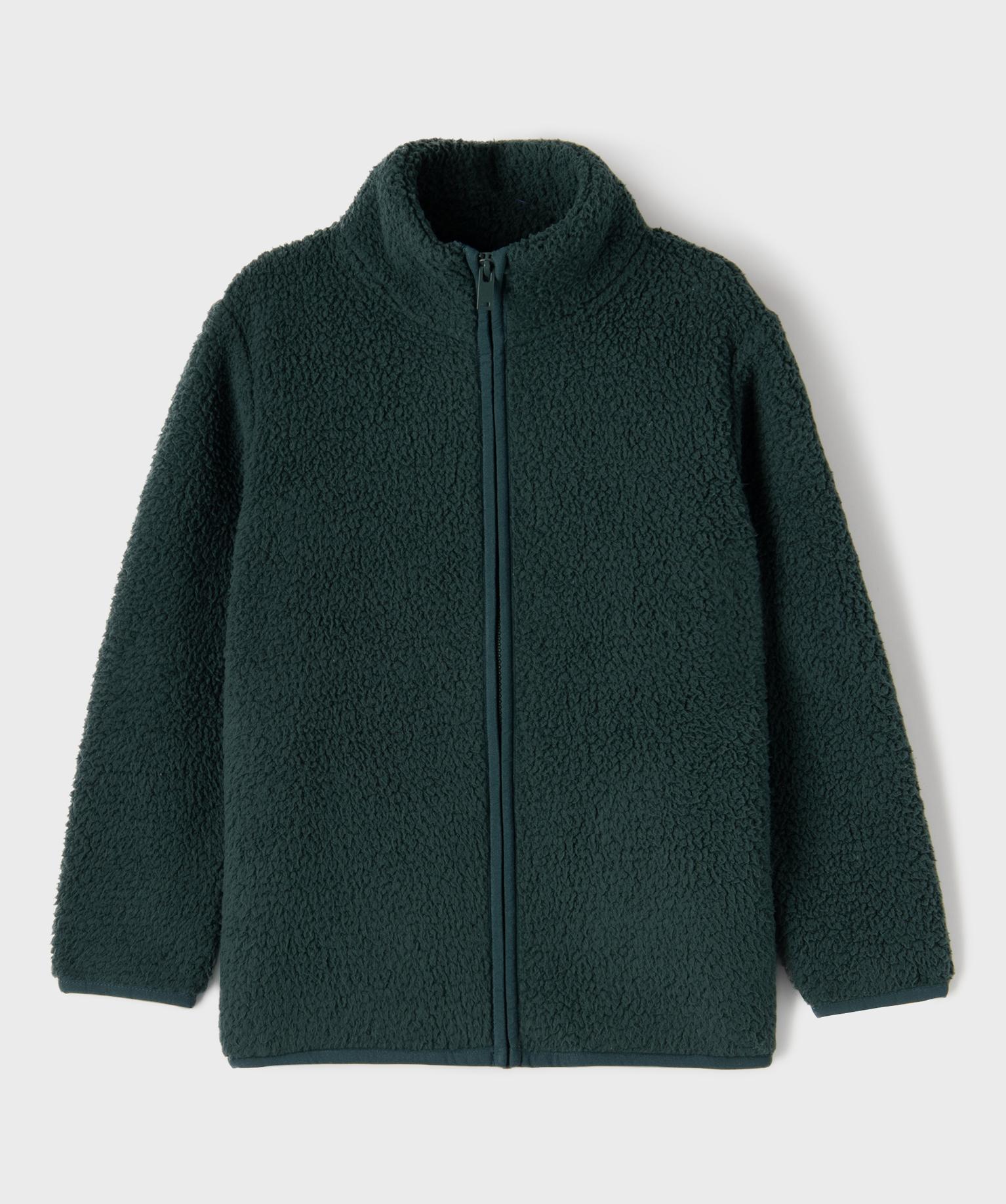 Sweat zippé polaire garçon - 4A - vert fonce - GEMO