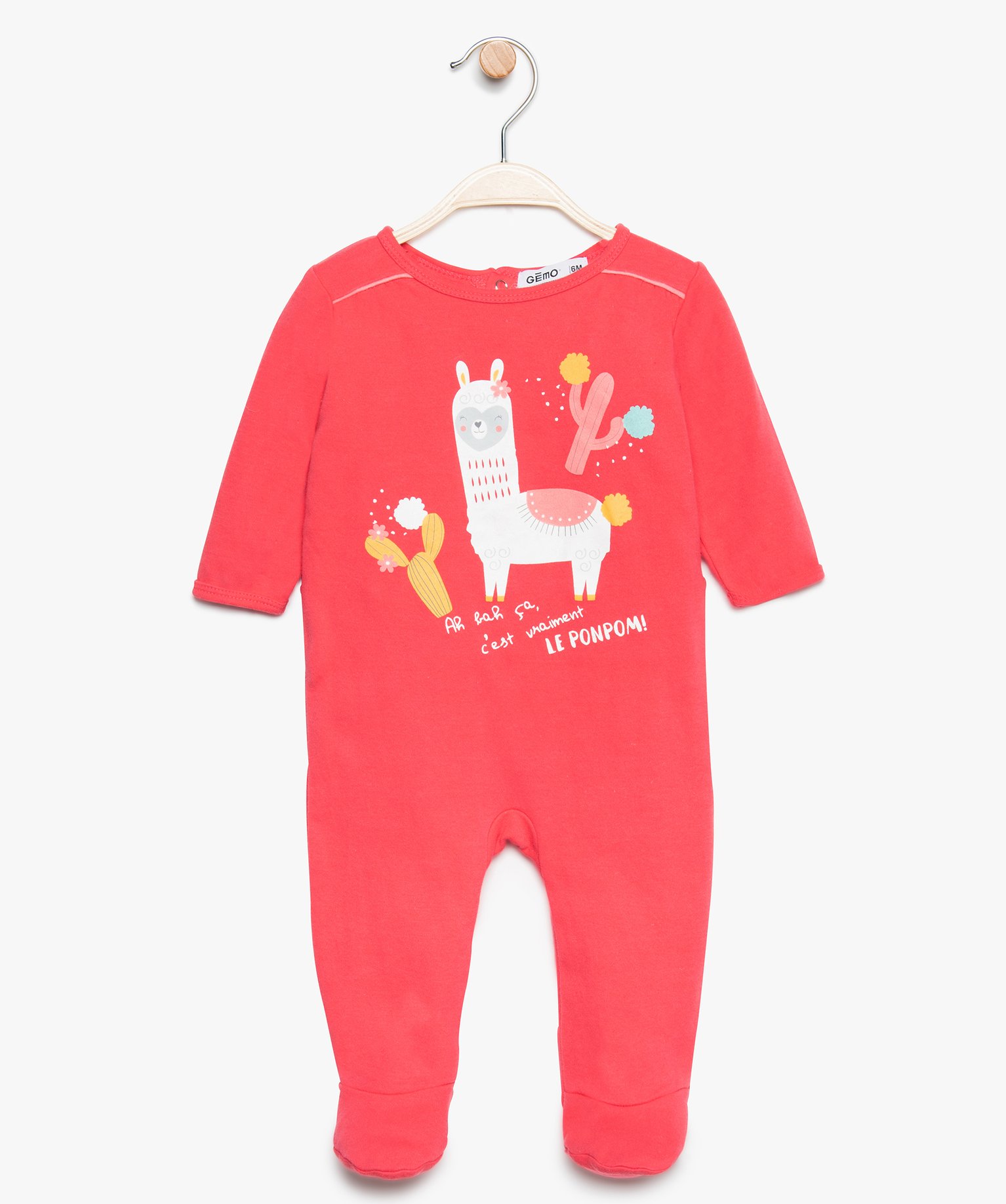 Pyjama Bebe Fille En Jersey Avec Motif Cactus Et Lama Pail Gemo