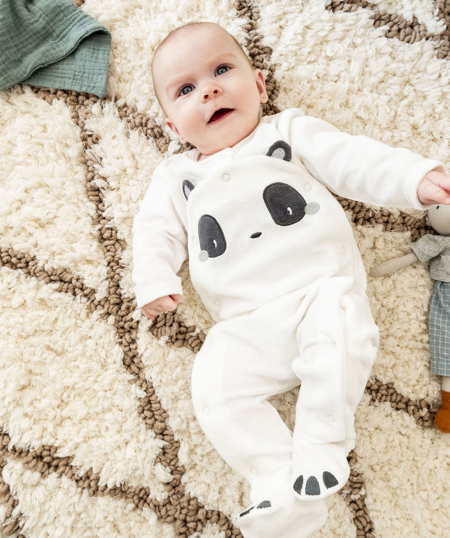 Pyjama velours motif panda bébé - GEMO