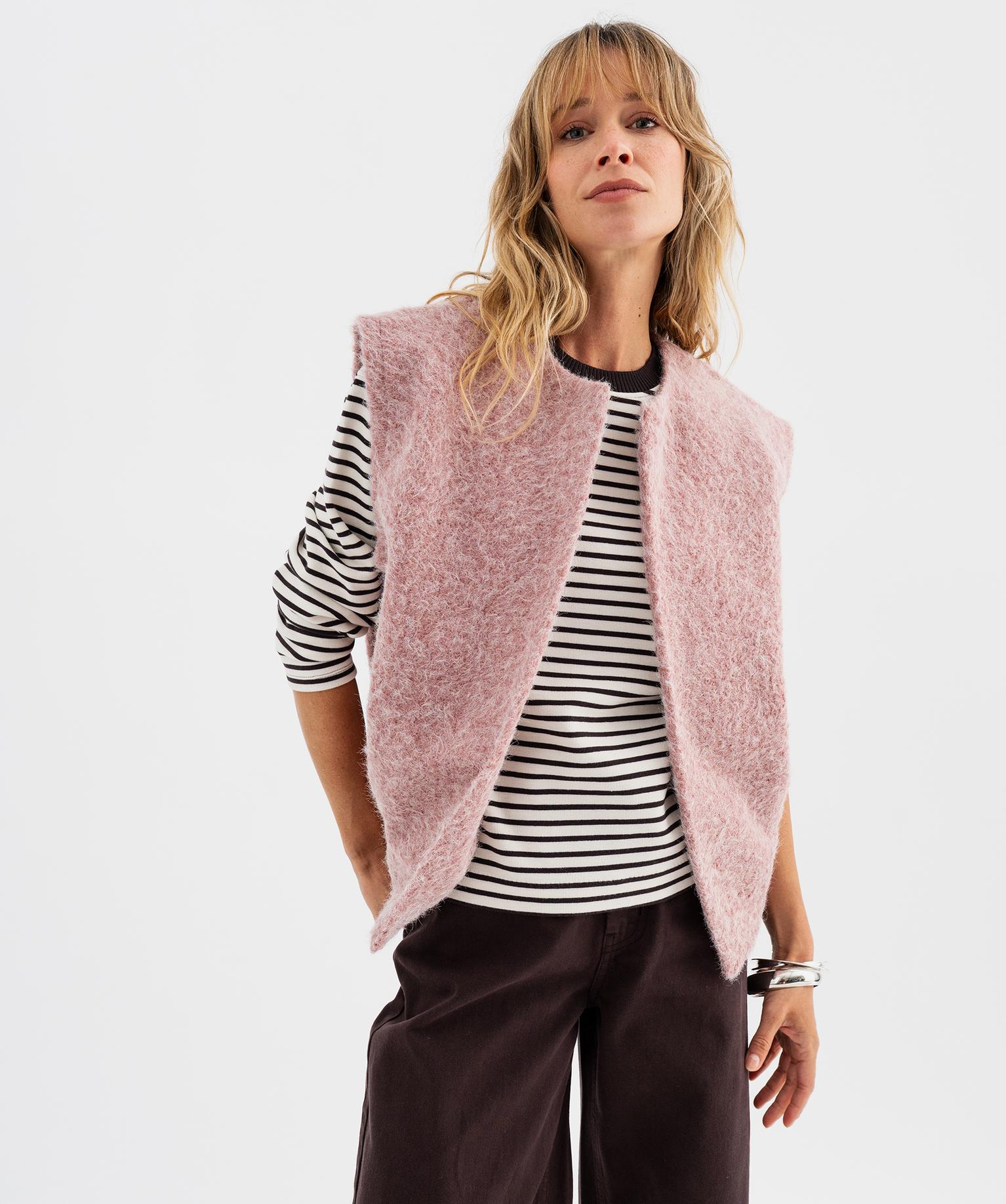 Gilet sans manches coupe oversize femme - 46-48/XL - rose standard - GEMO