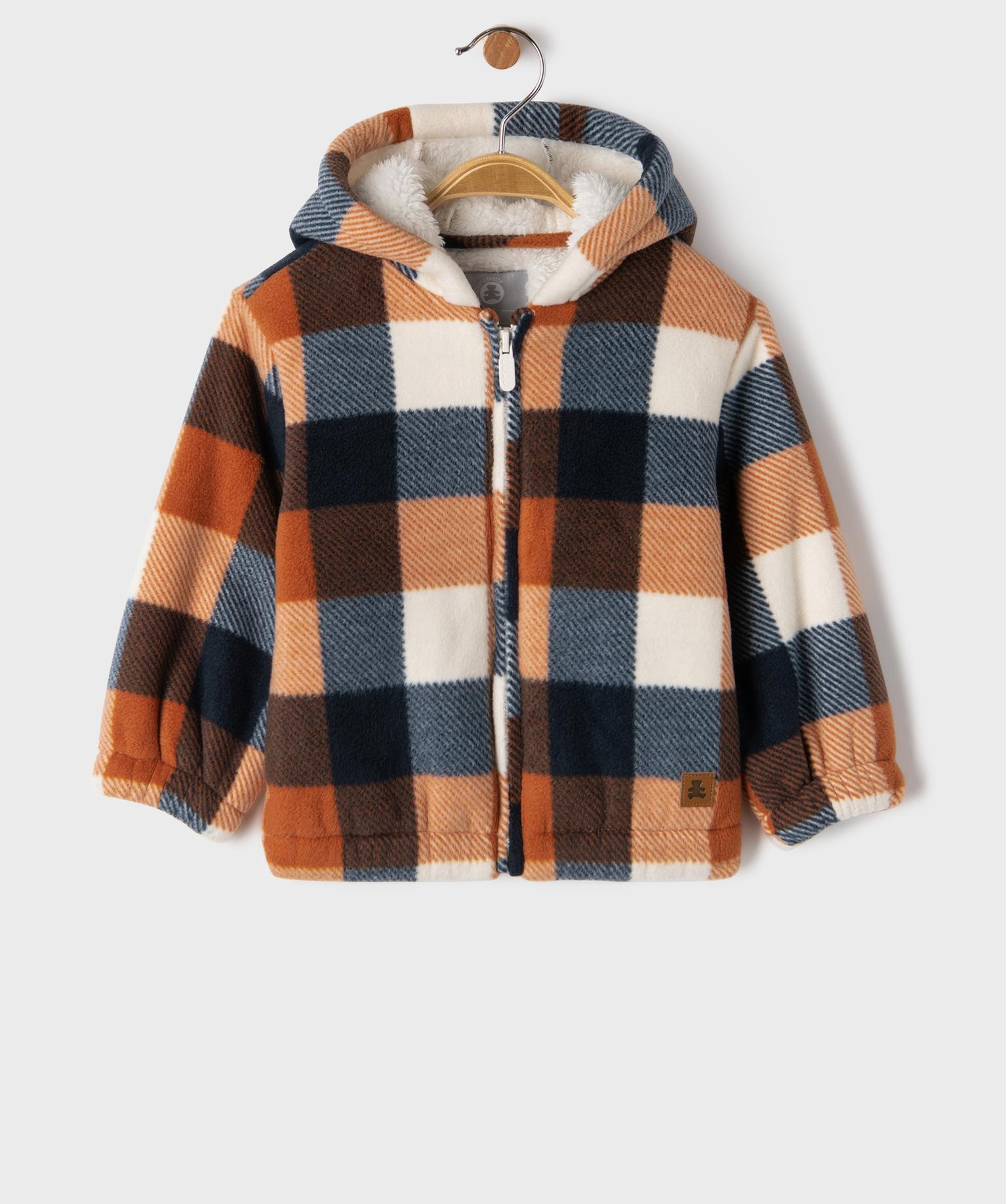 Blouson à capuche en velours à carreaux doublure sherpa bébé garçon - LuluCastagnette - LULUCASTAGNETTE Blouson à capuche en velours à carreaux doublure sherpa bébé garçon - LuluCastagnette - LULUCASTAGNETTE