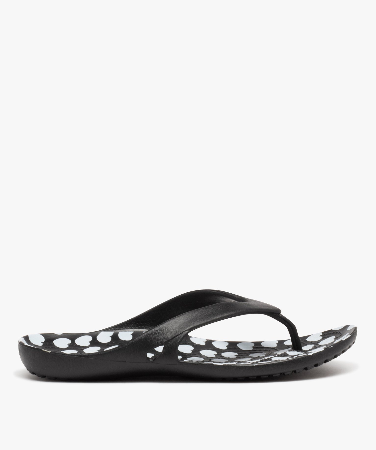 Tongs femme semelle incurvée imprimée coeurs - Crocs - 37/38 - noir - CROCS