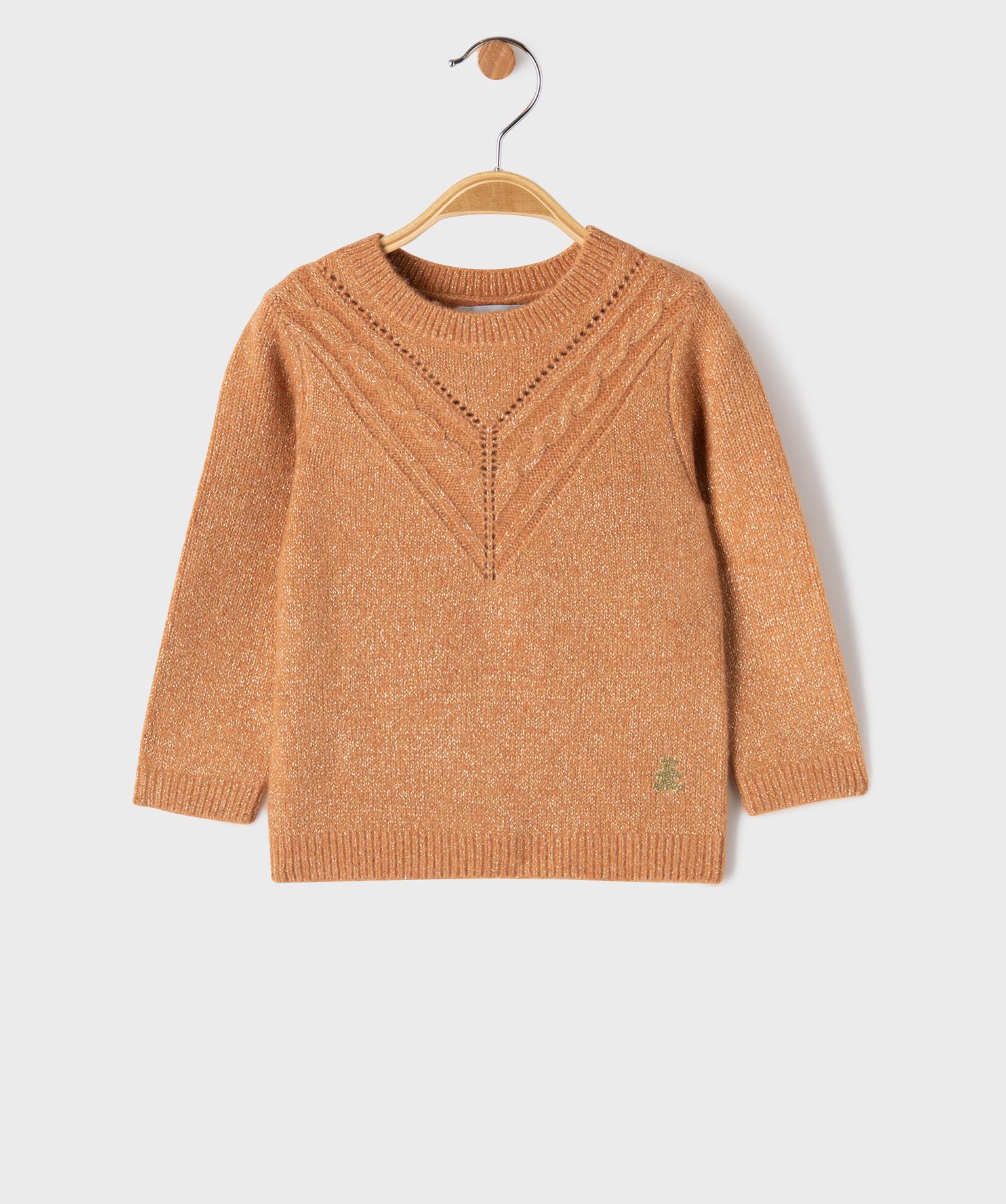 Pull à plastron fantaisie et maille scintillante bébé fille - LuluCastagnette - LULUCASTAGNETTE