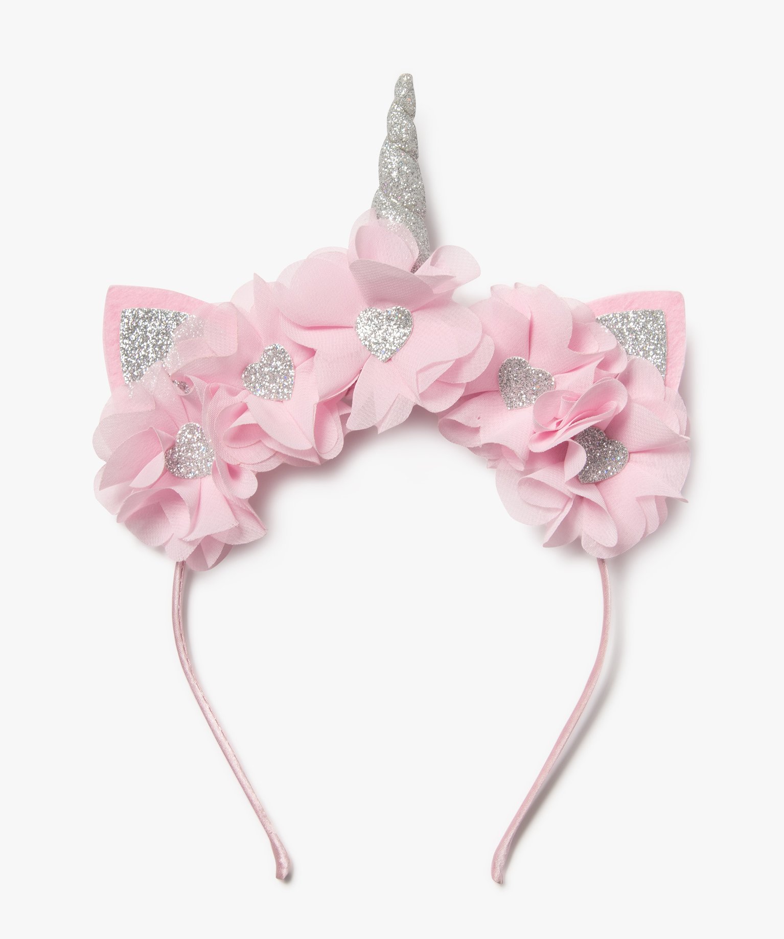 Serre-tête licorne avec fleurs en tulle et paillettes fille - TU - rose standard - GEMO