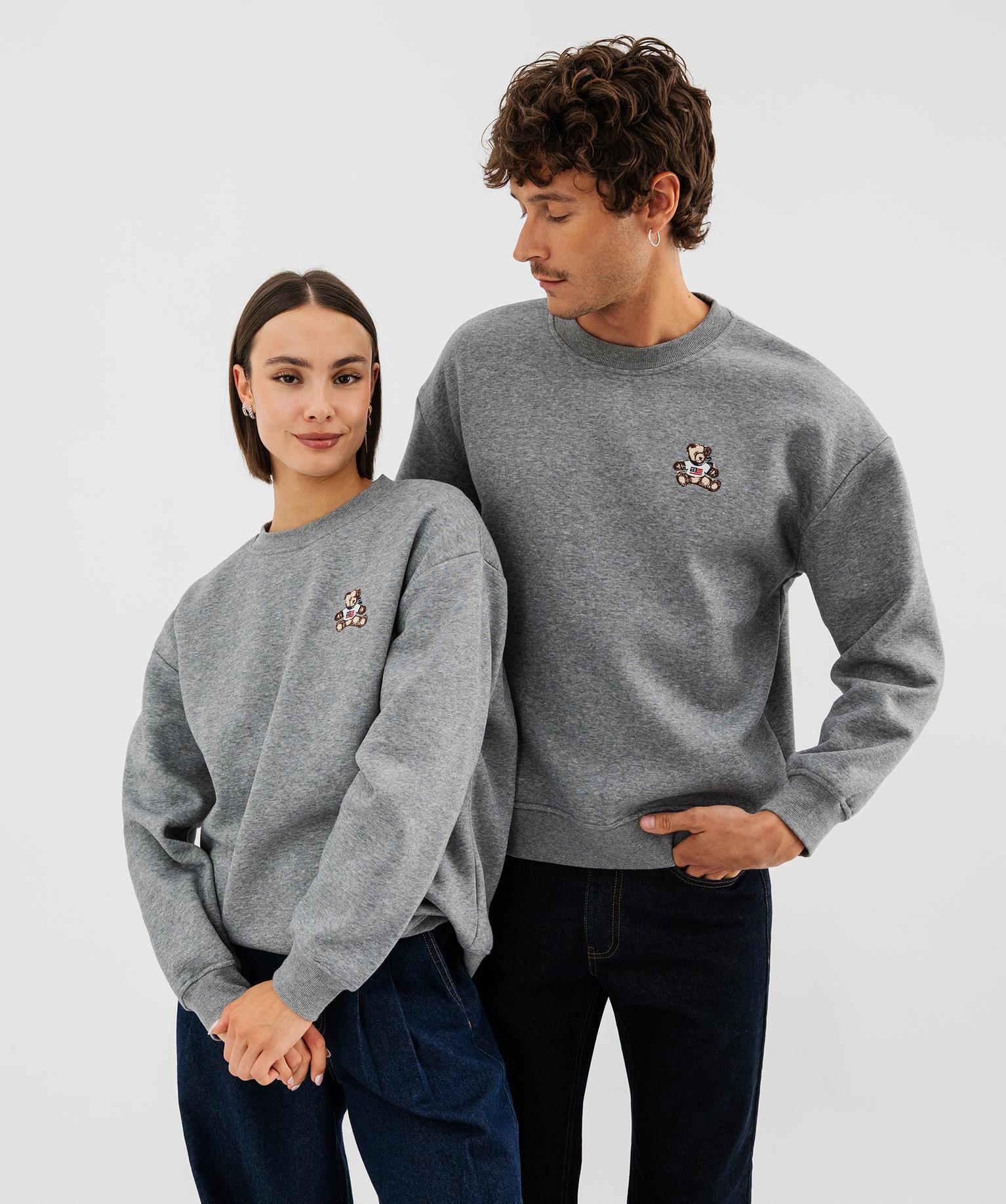 Sweat mixte en molleton chiné douillet - LuluCastagnette et Alizée - 34/XS - gris chine - LULUCASTAGNETTE
