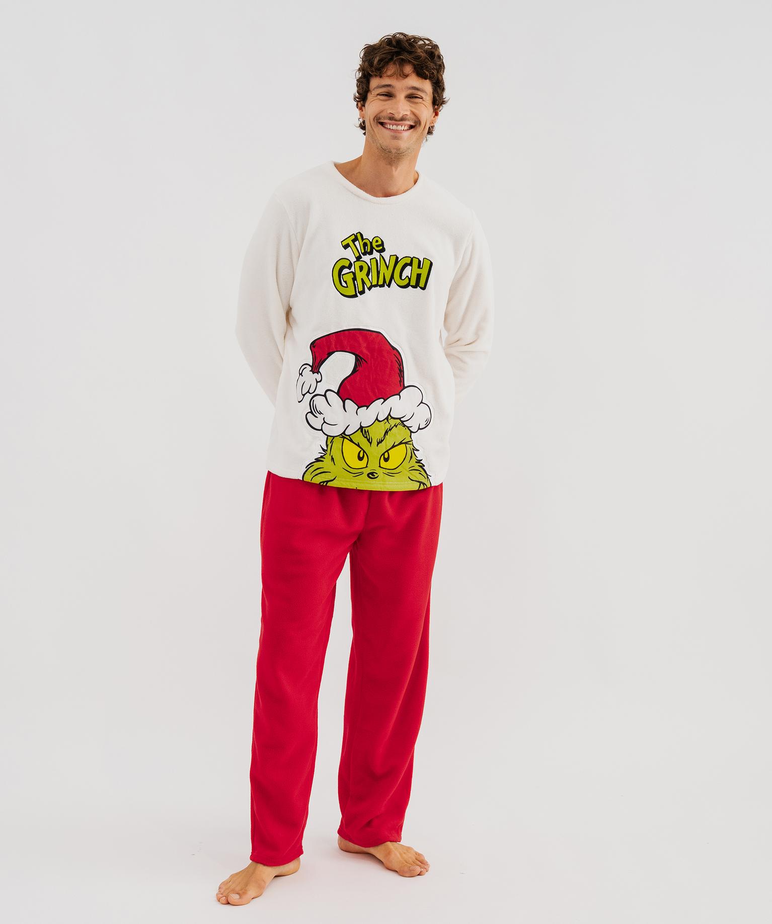 Pyjama polaire de Noël homme - The Grinch - 42-44/L - blanc standard - THE GRINCH