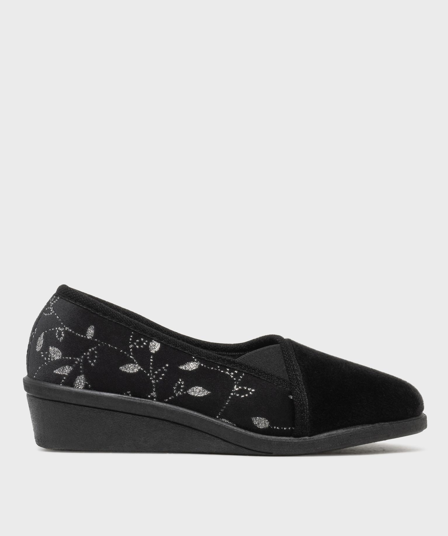 Chaussons en velours à talon compensé femme - G'FLEX
