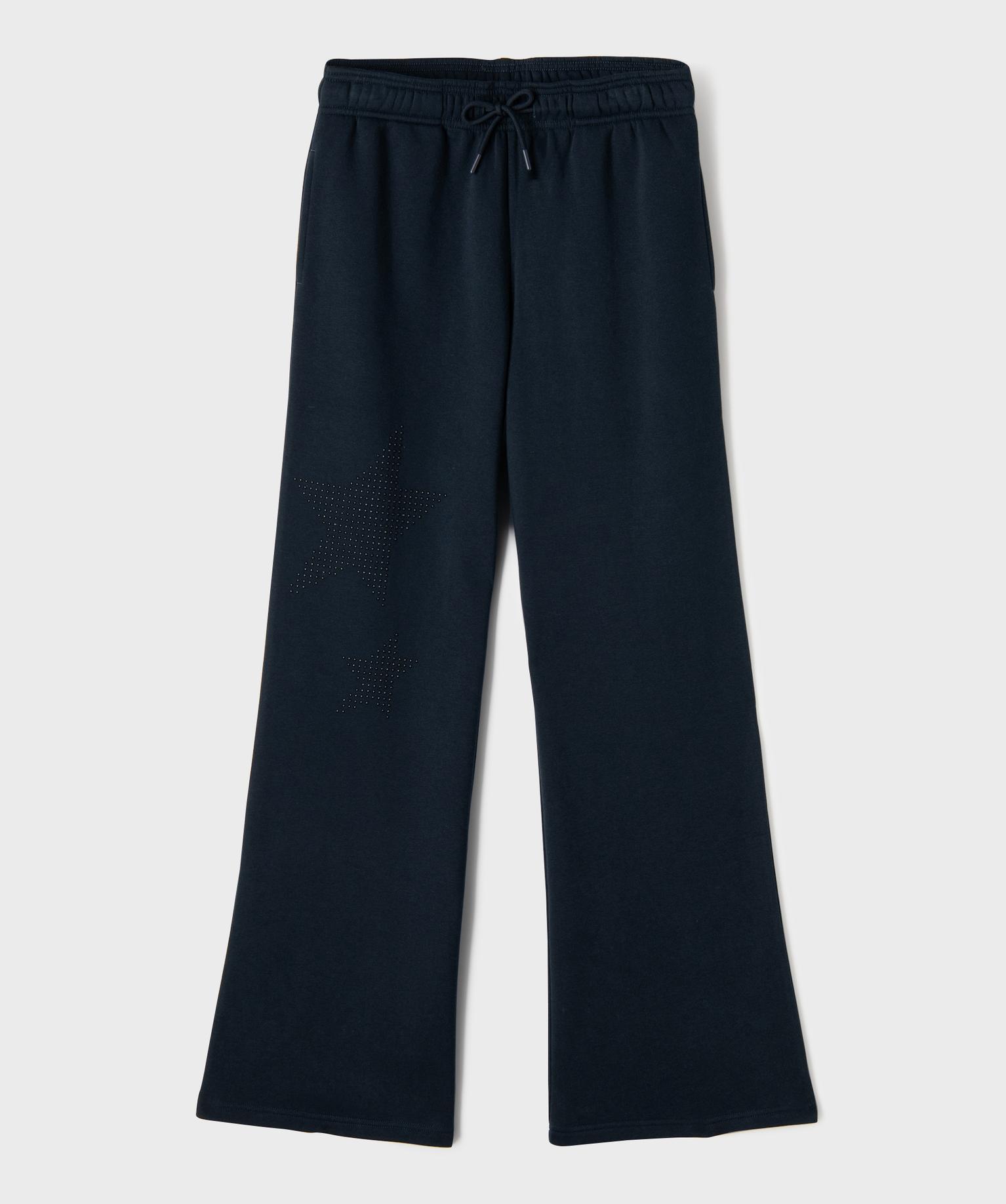 Pantalon de jogging wide leg à clous fille - 18A/M - bleu fonce - GEMO