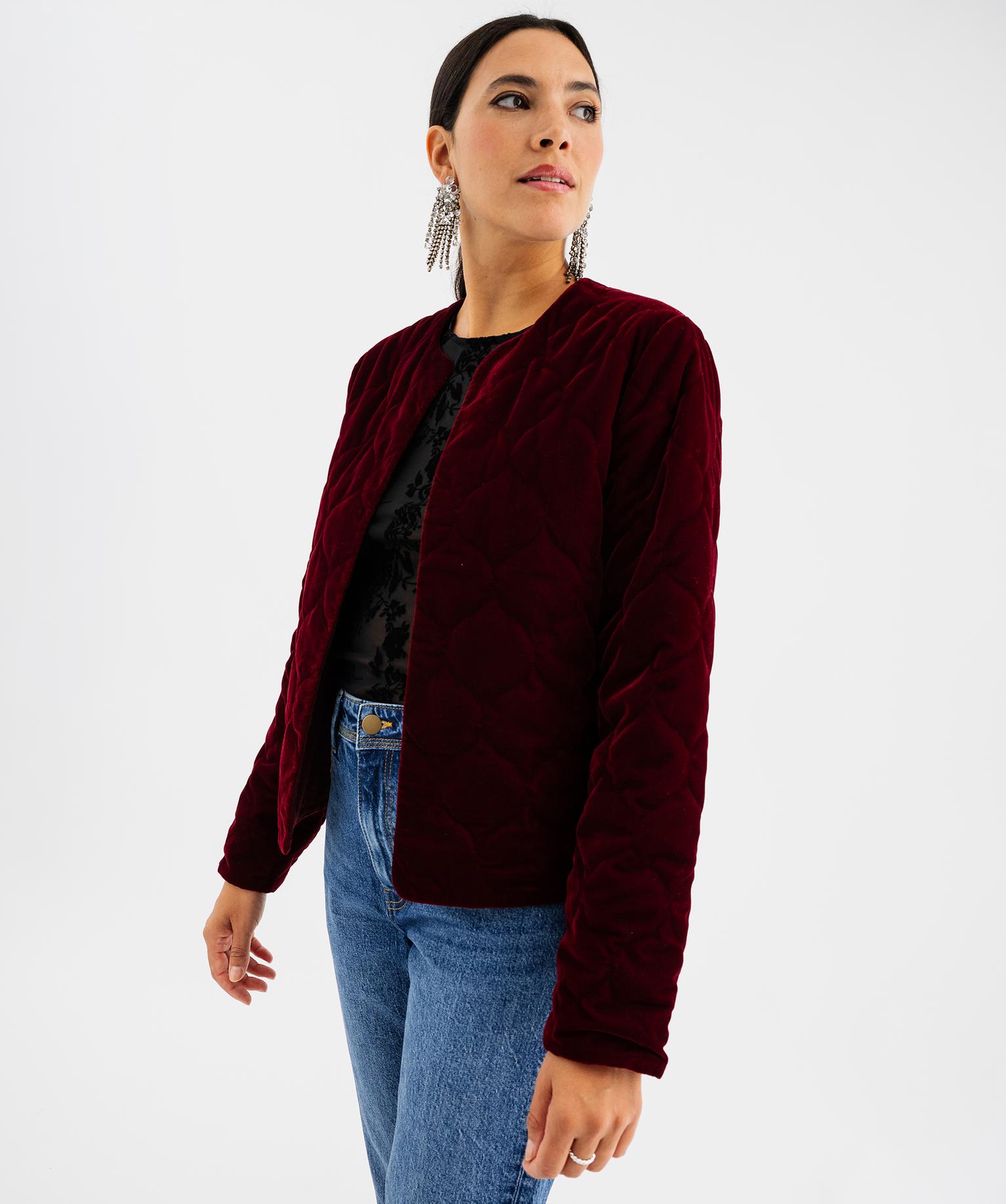 Veste matelassée en velours femme - GEMO Veste matelassée en velours femme - GEMO