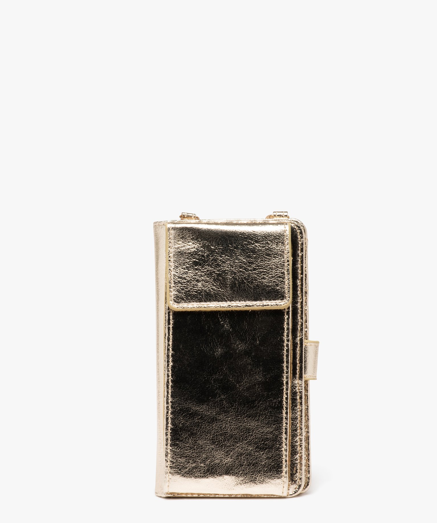 Pochette à bandoulière compagnon avec étui smartphone brillant femme - TU - dore - GEMO