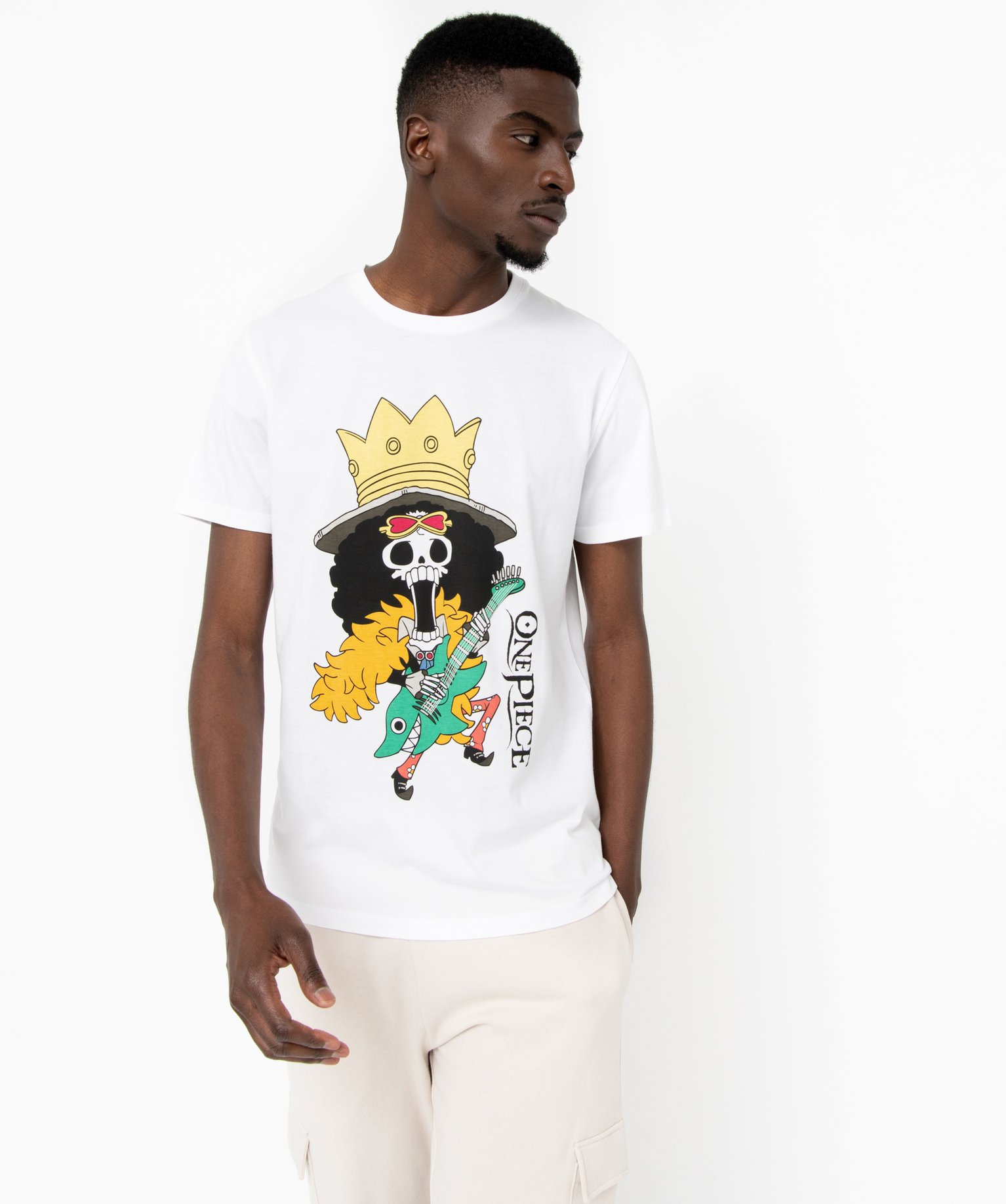 Tee-shirt à manches courtes à motif homme - One Piece - XXL - blanc - ONE PIECE