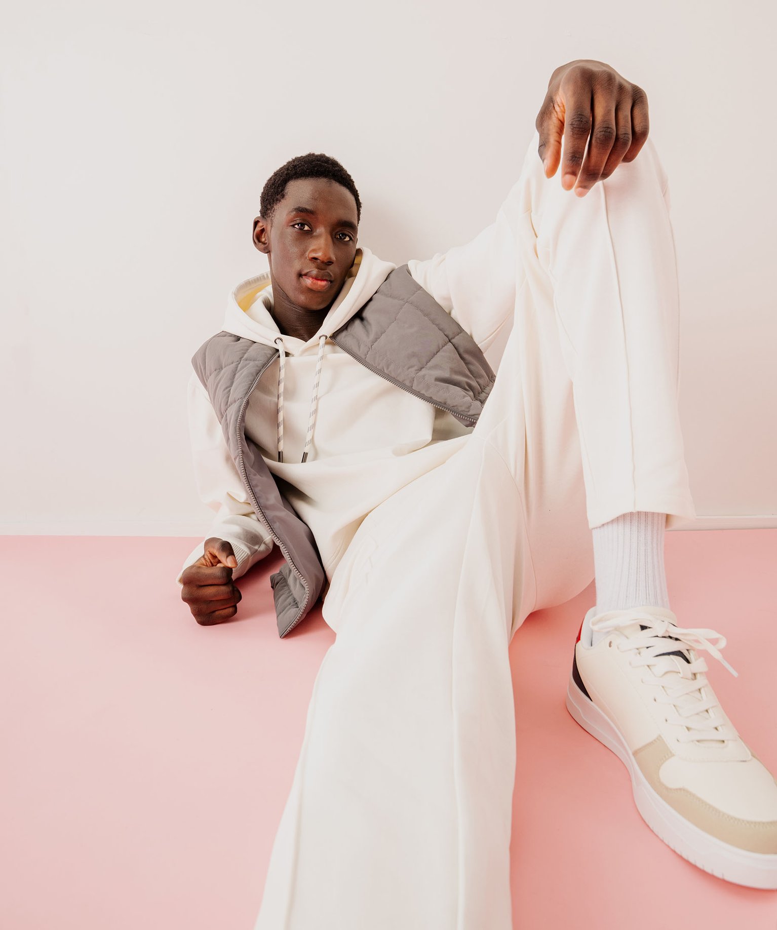 Pantalon en maille jersey à plis homme - XL - blanc - GEMO