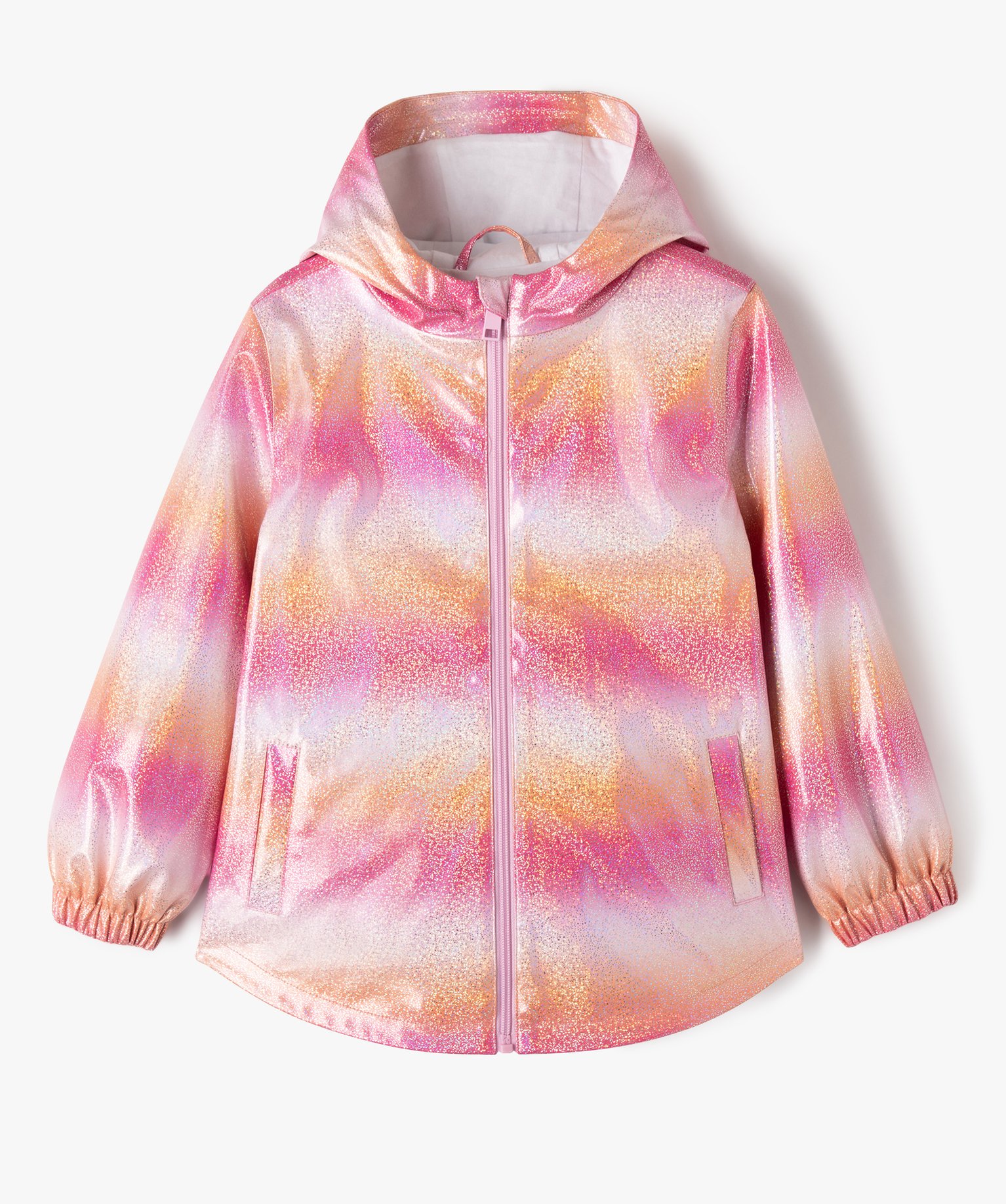 Impermeable a capuche tie and dye paillete fille