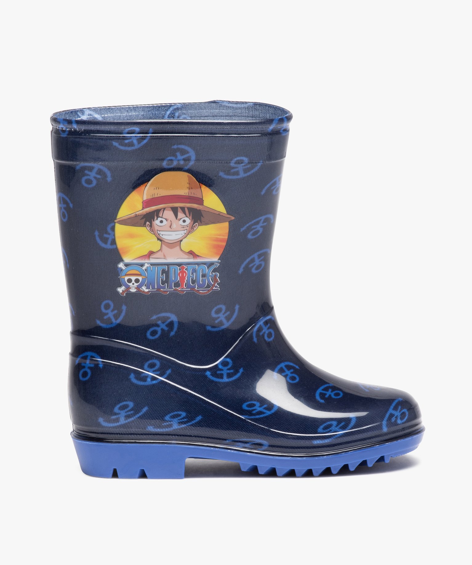 Bottes de pluie garcon imprimees ancre marine One Piece