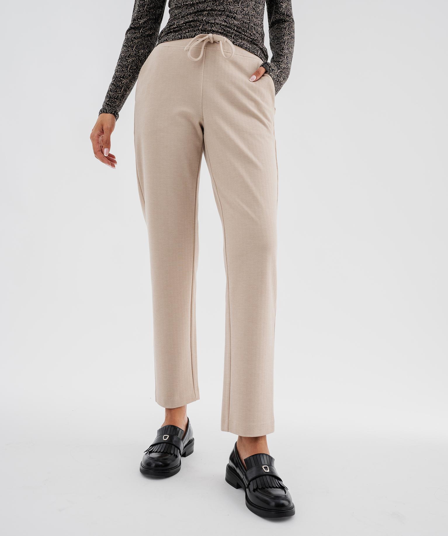 Pantalon droit en maille extensible à chevrons femme  - GEMO