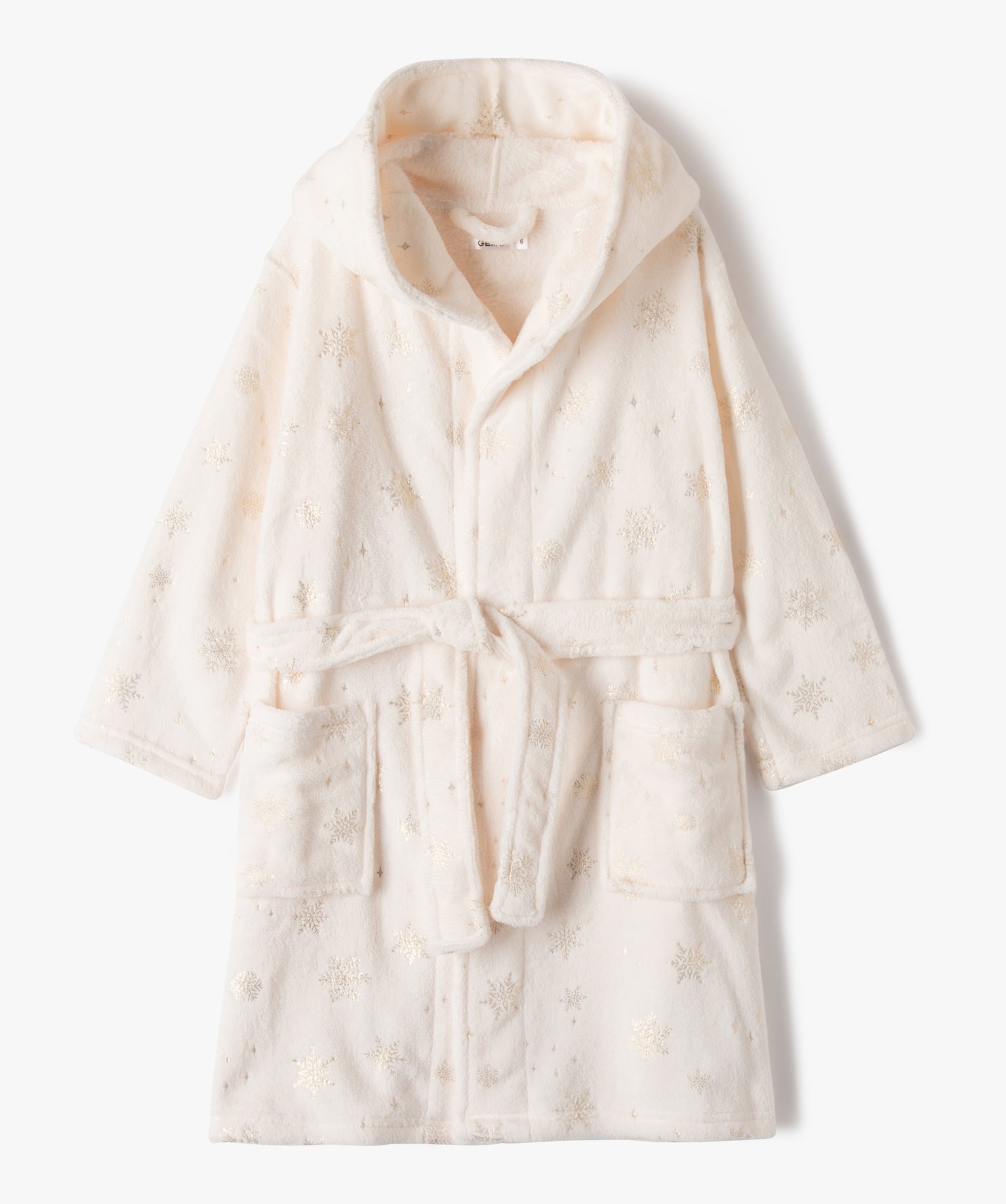 Robe de chambre en maille peluche avec motifs pailletés fille - GEMO