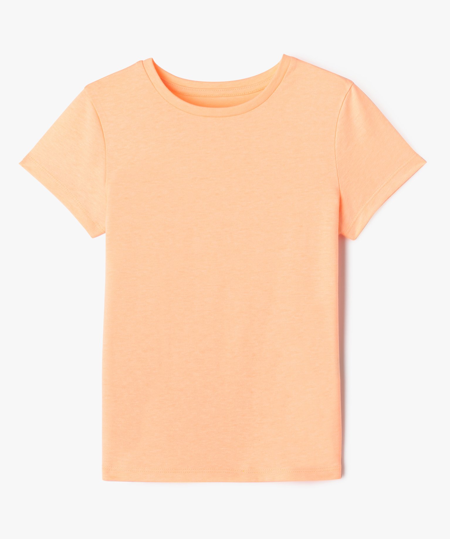 Lot De 3 T-shirts Filles Manches Courtes - Col Rond, Uni - Taille 128-158 - Léger Et Doux Pour L'été
