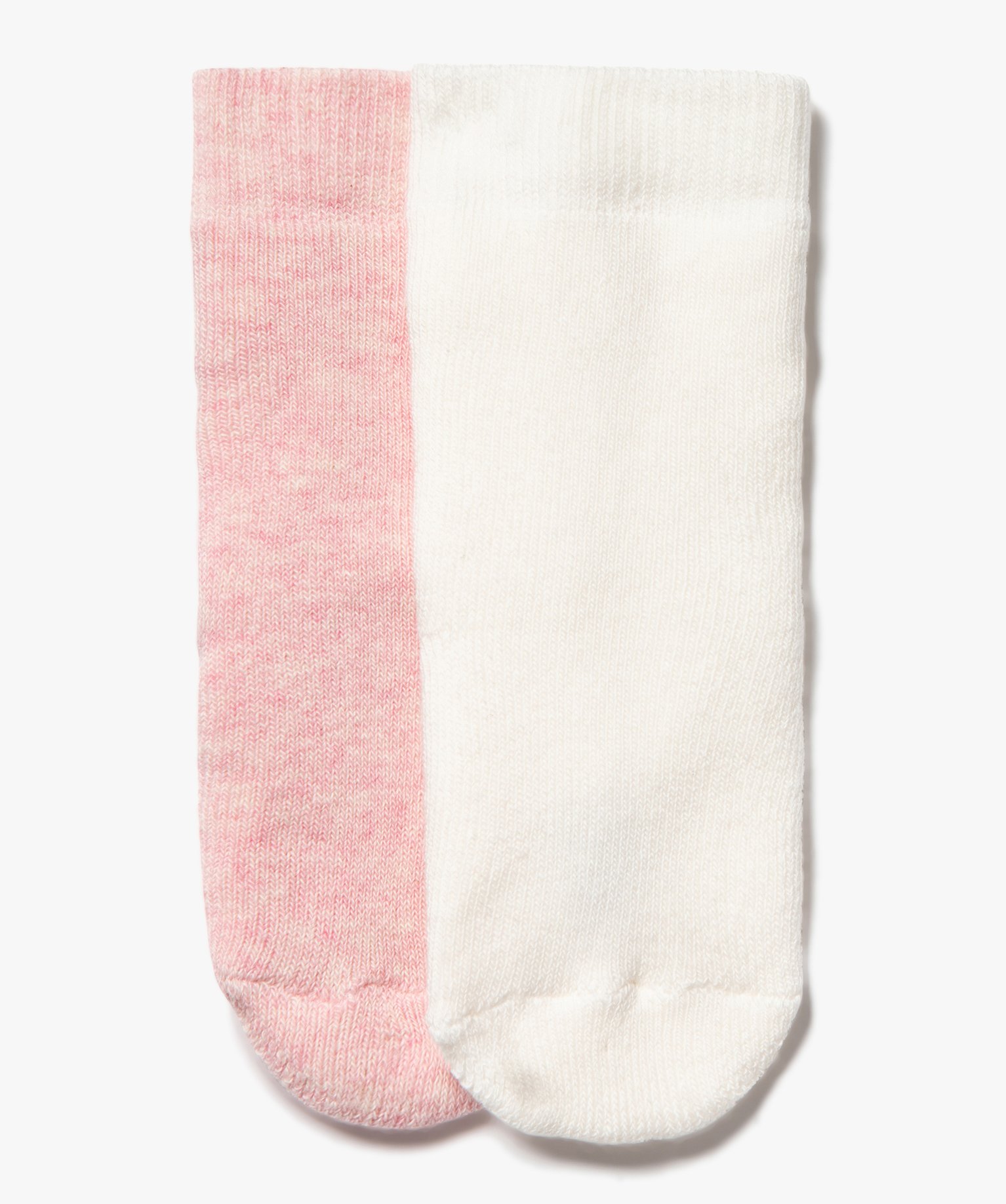 Chaussettes en maille bouclette douillette bébé (lot de 2) - 0/6M - rose standard - GEMO
