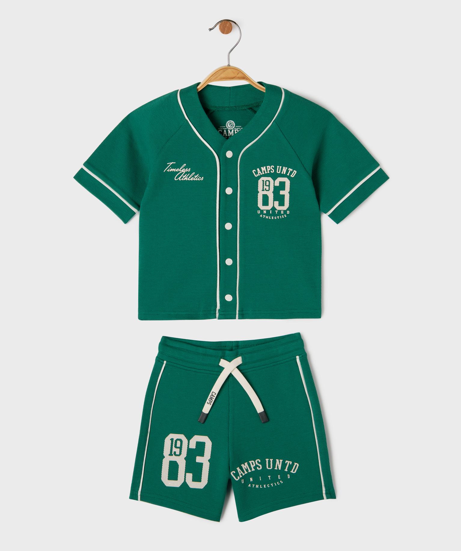 Ensemble 2 pièces short + tee-shirt bébé garçon - Camps United - 4A - vert standard - GEMO