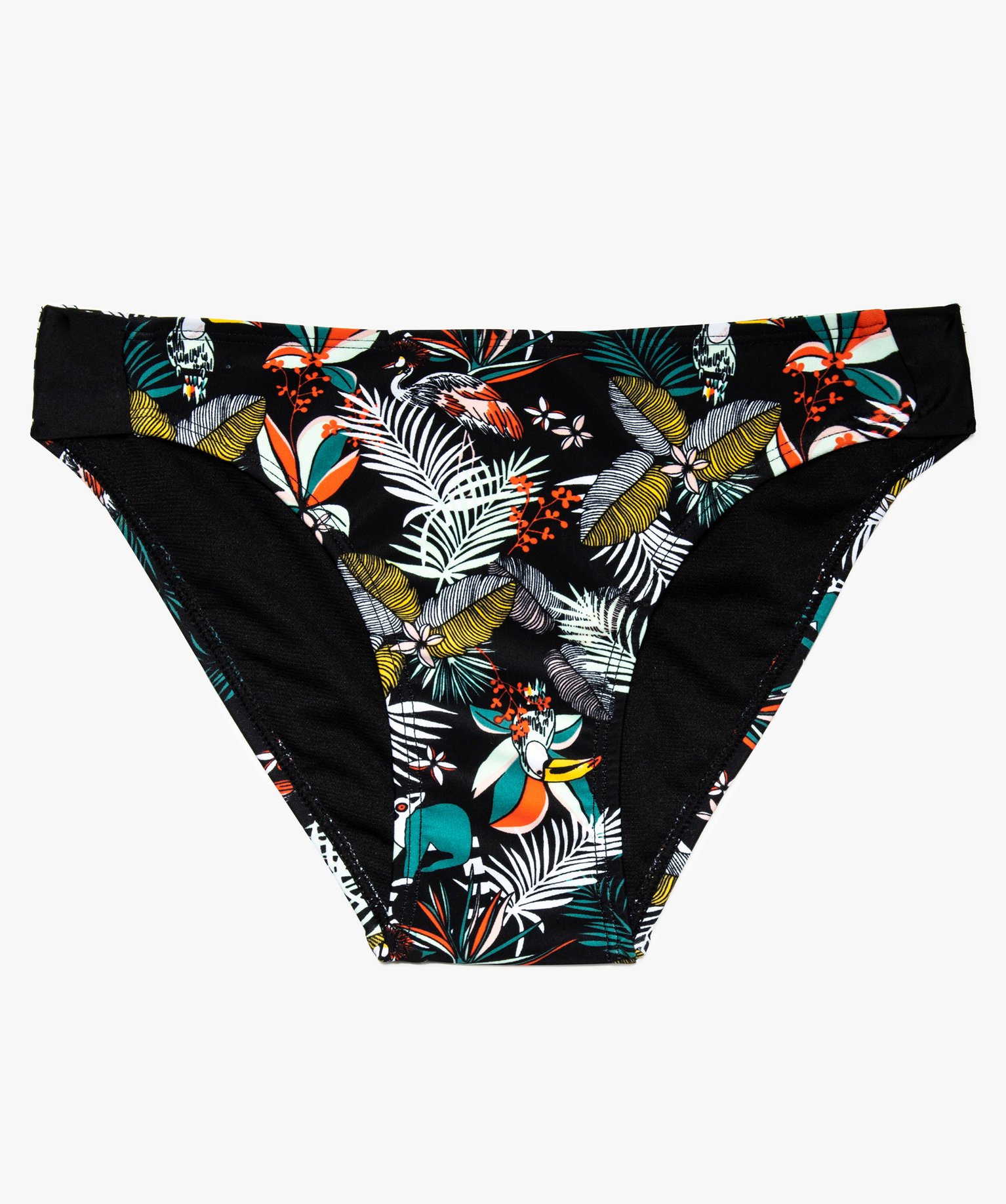 Bas de maillot de bain fille motif jungle uni sur les côtés