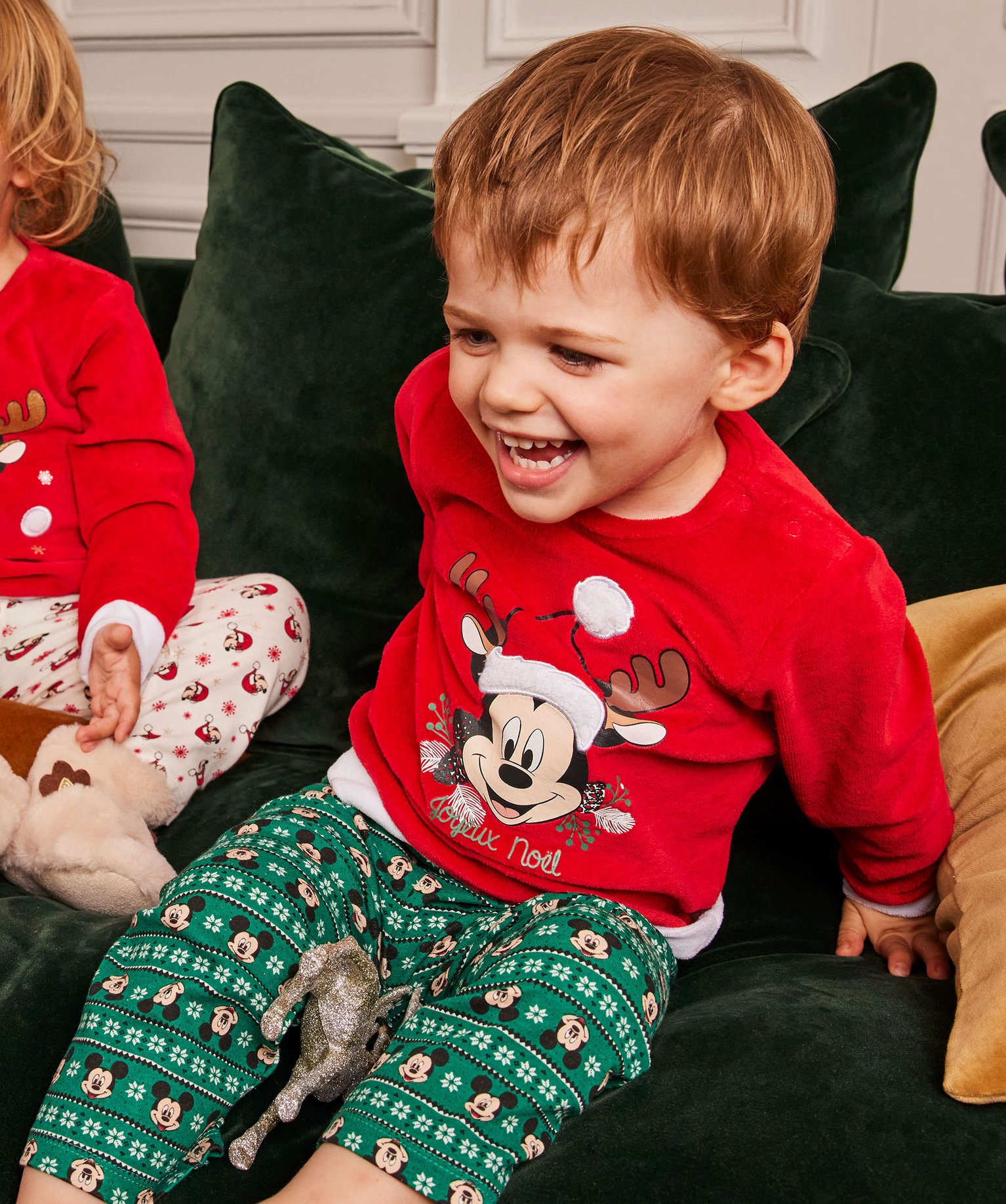 Pyjama 2 pièces velours spécial Noël avec motif Mickey bébé garçon - Disney Baby - 12M - rouge - DISNEY BABY