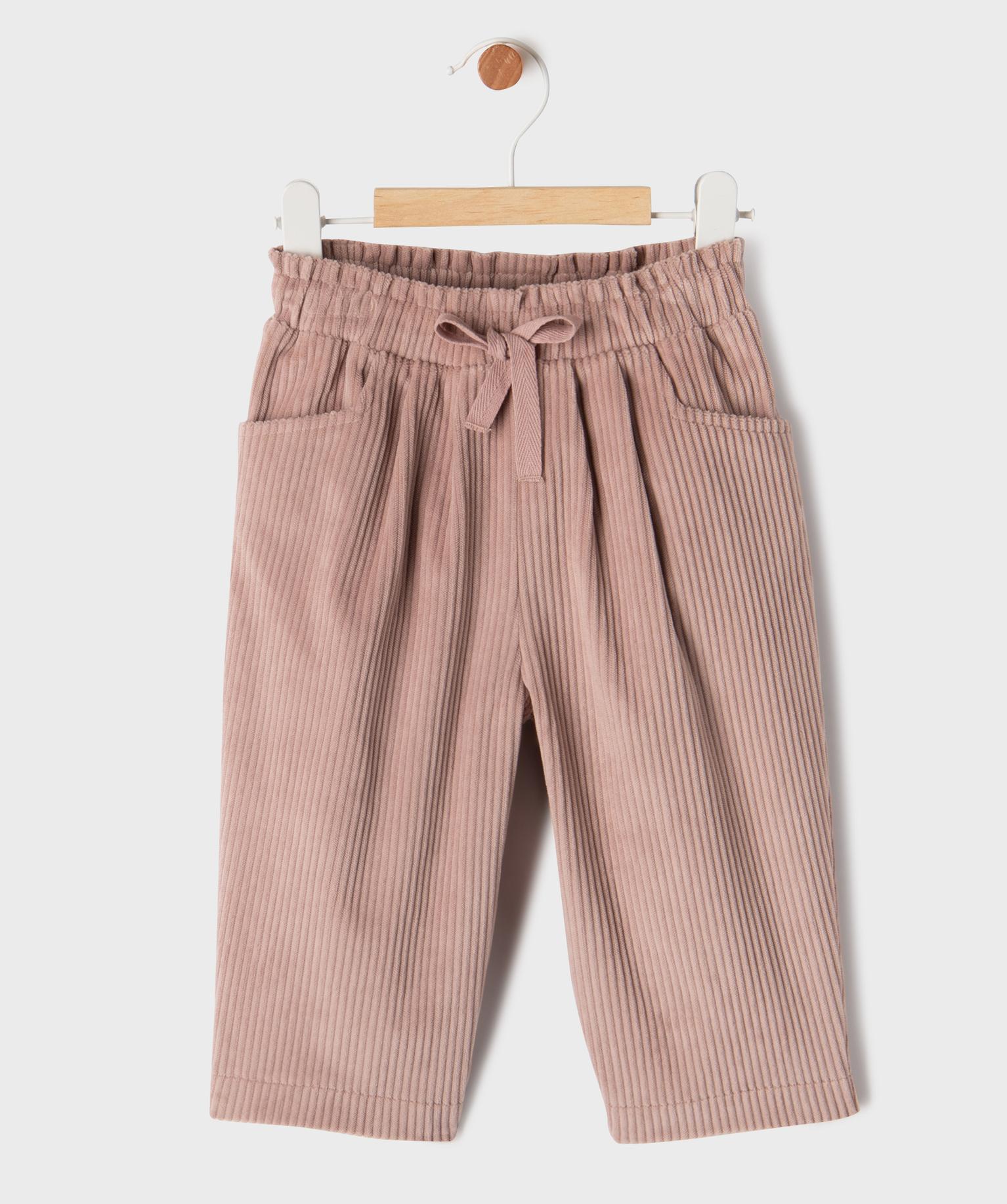 Pantalon barrel en maille côtelée bébé fille - GEMO