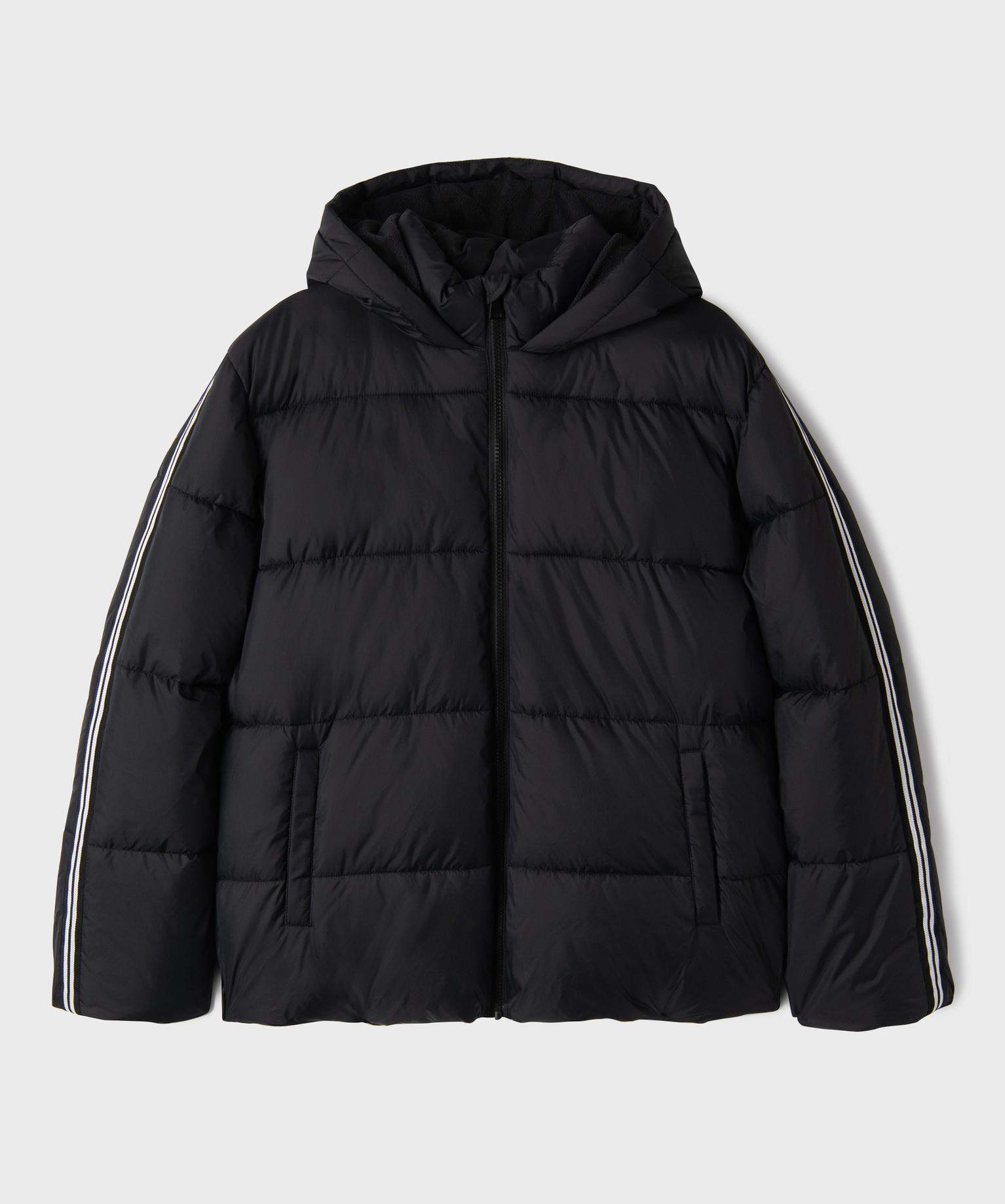 Doudoune à capuche doublée polaire garçon - 18A/M - noir standard - GEMO