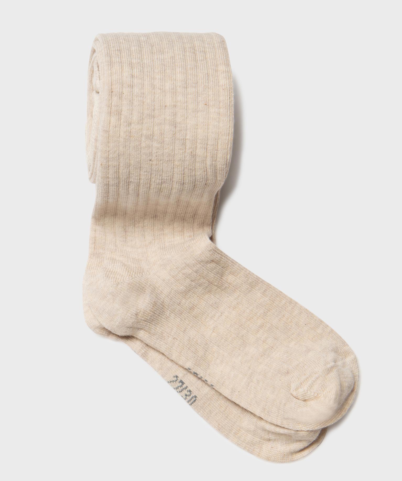 Collant chaud coton biologique fille - 24/26 - beige chine - GEMO