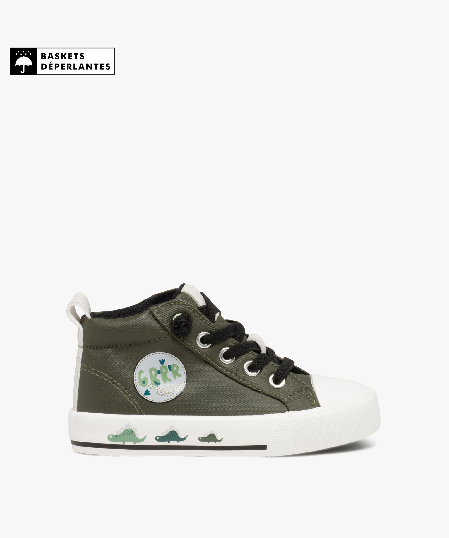Baskets garçon mid-cut déperlantes et à semelle épaisse - 29 - kaki - GEMO