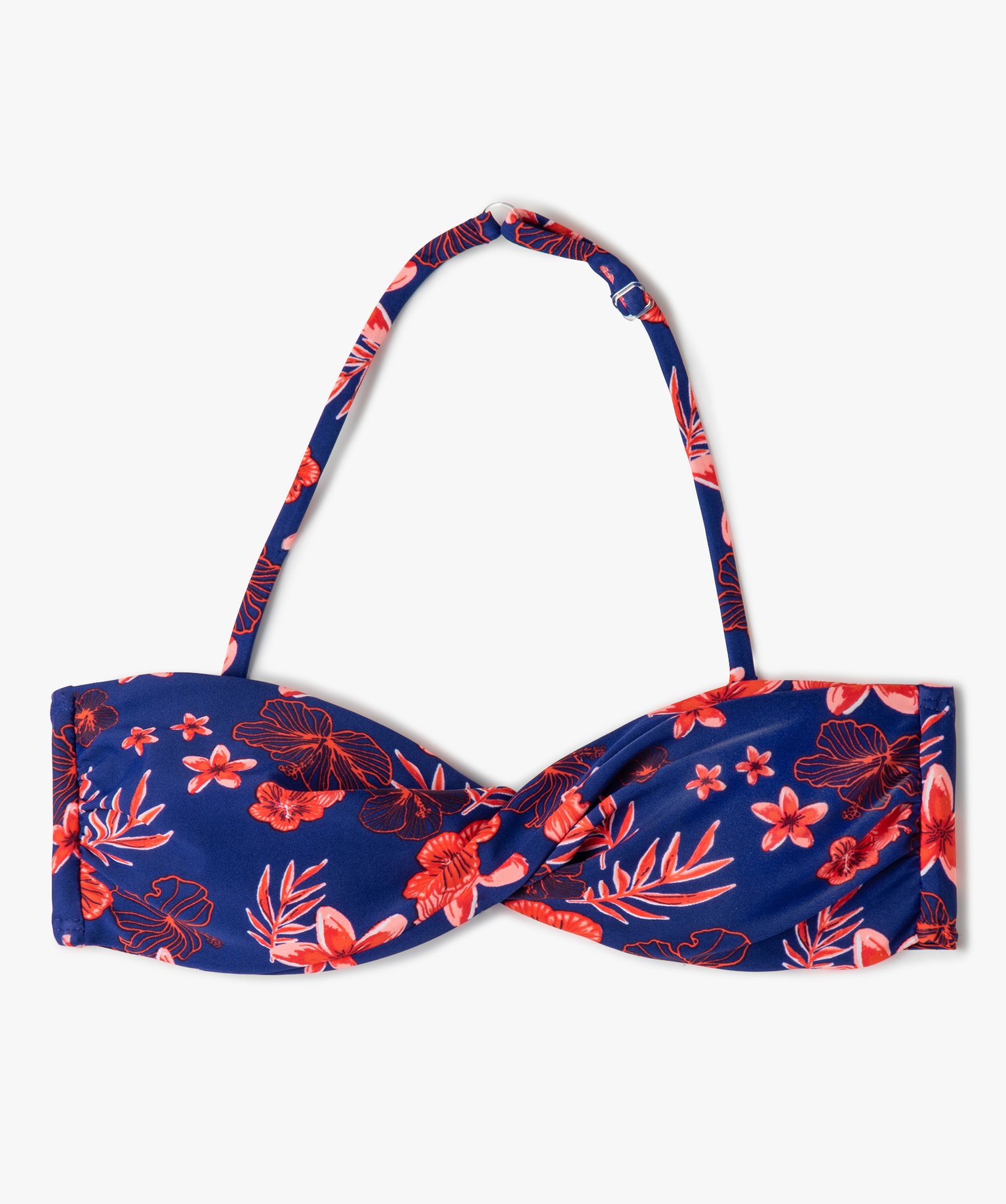 Haut de maillot de bain fille forme bandeau à motifs fleuris et bretelle amovible - 16 - imprime - GEMO