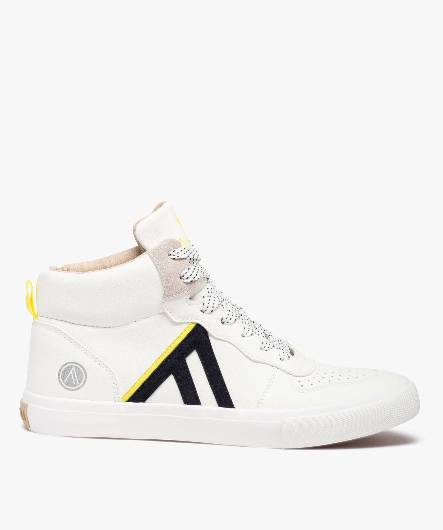 Baskets homme mid-cut unies à lacets – Alma Planète - 43 - blanc chine - ALMA PLANETE