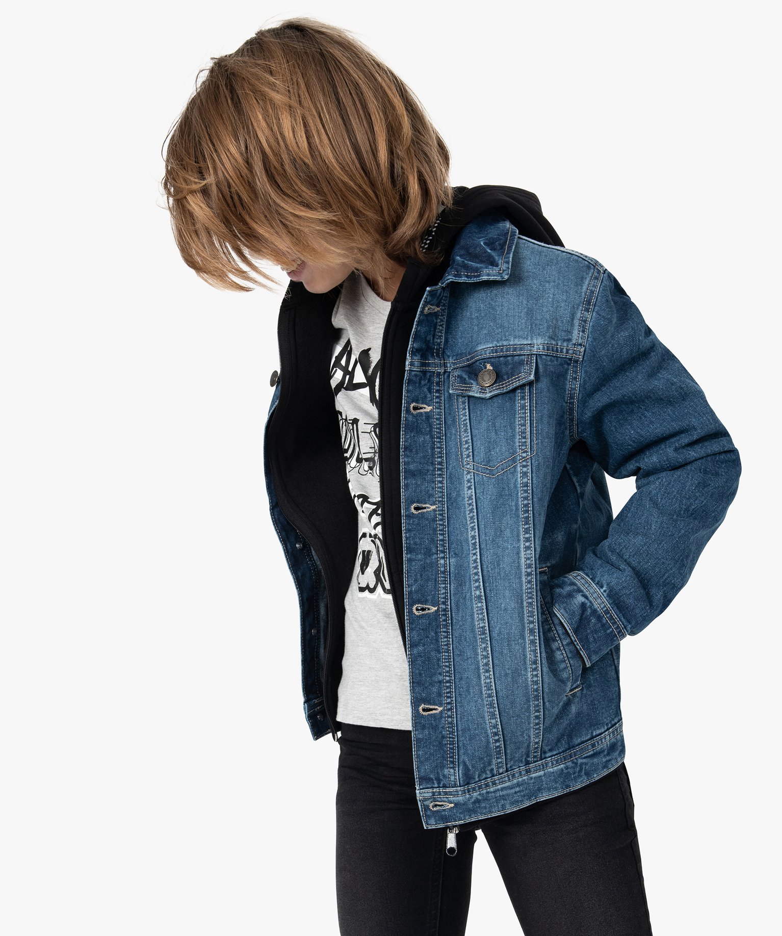 Veste en jeans garcon sale