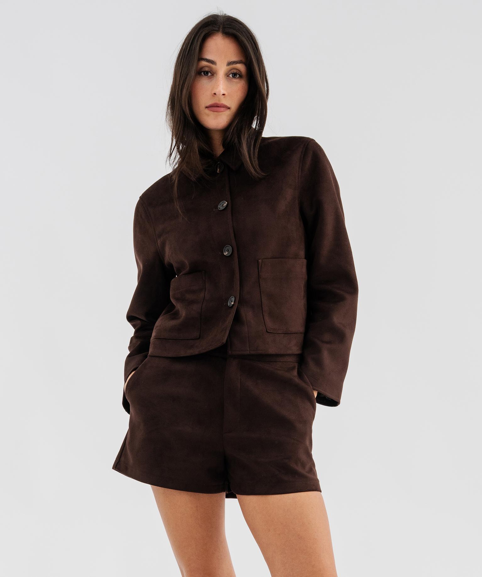 Veste courte en suédine femme - GEMO Veste courte en suédine femme - GEMO