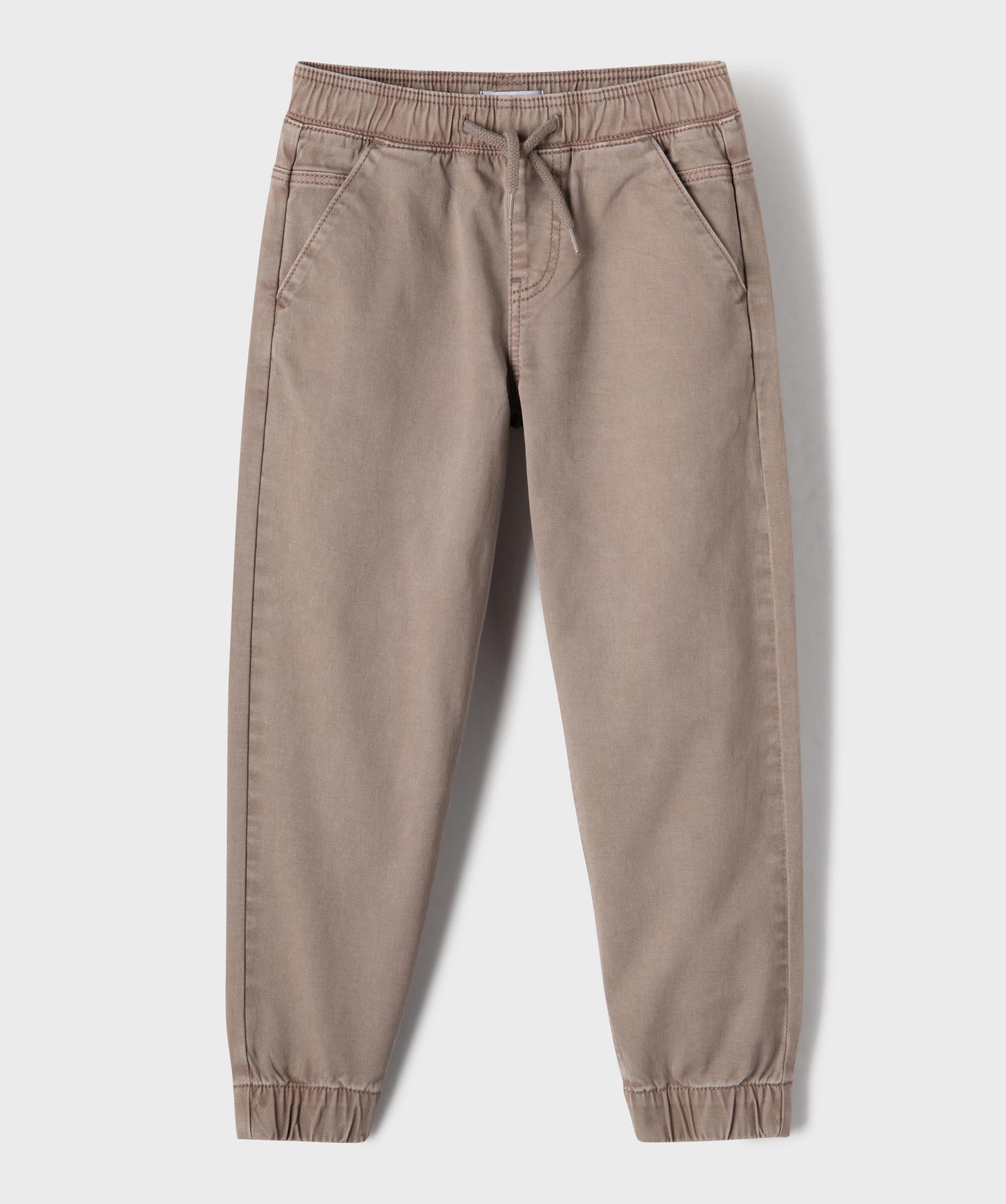 Pantalon jogger avec taille élastique ajustable garçon - 5A - beige taupe - GEMO