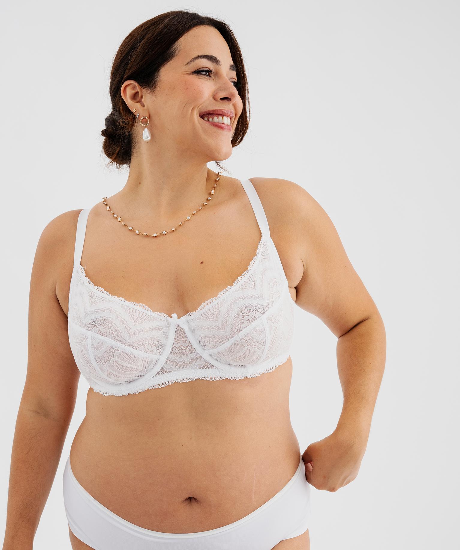 Soutien-gorge emboitant à armatures femme grande taille - 105D - blanc vif - GEMO