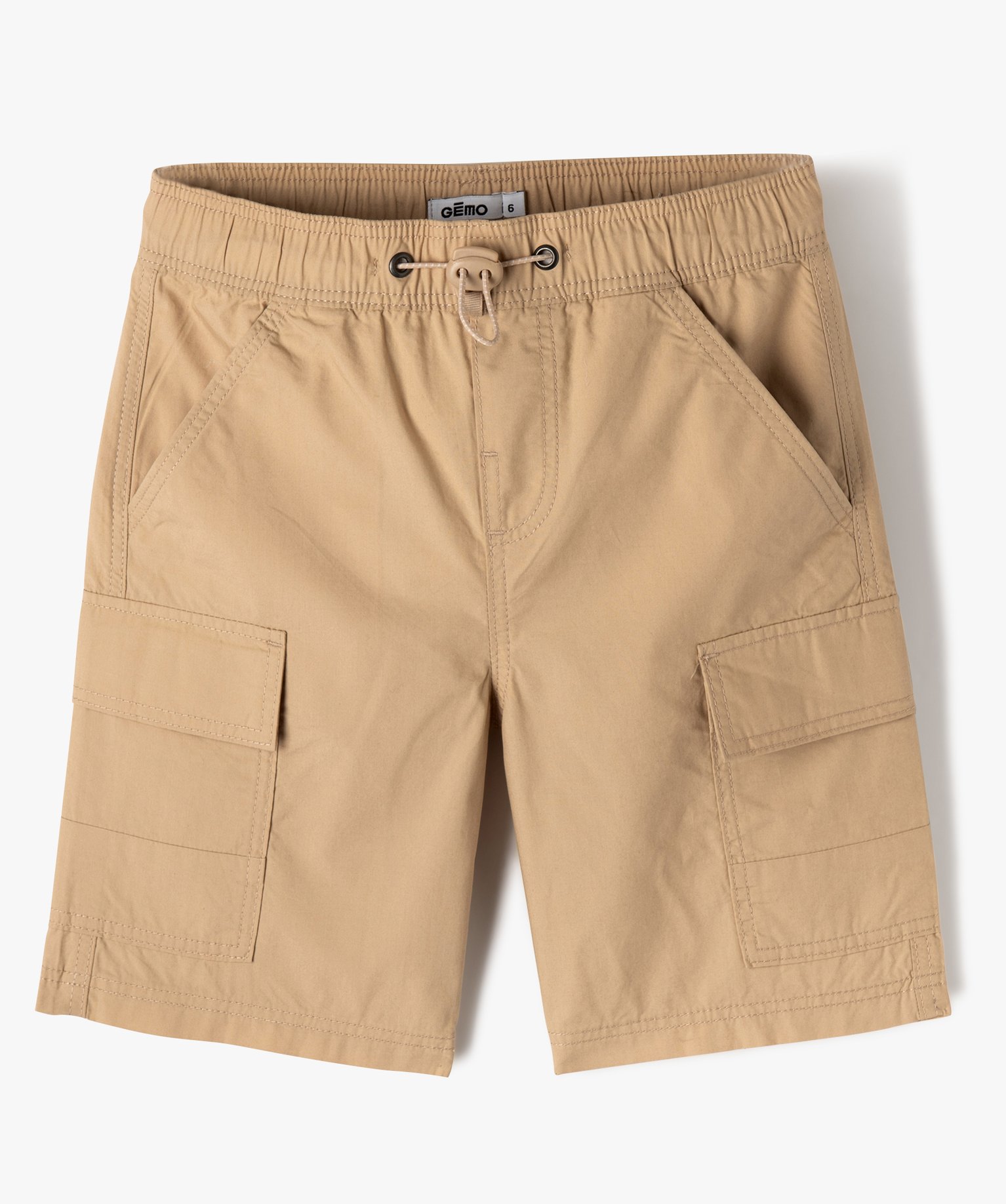 Bermuda coupe loose style cargo garçon - 5 - beige - GEMO