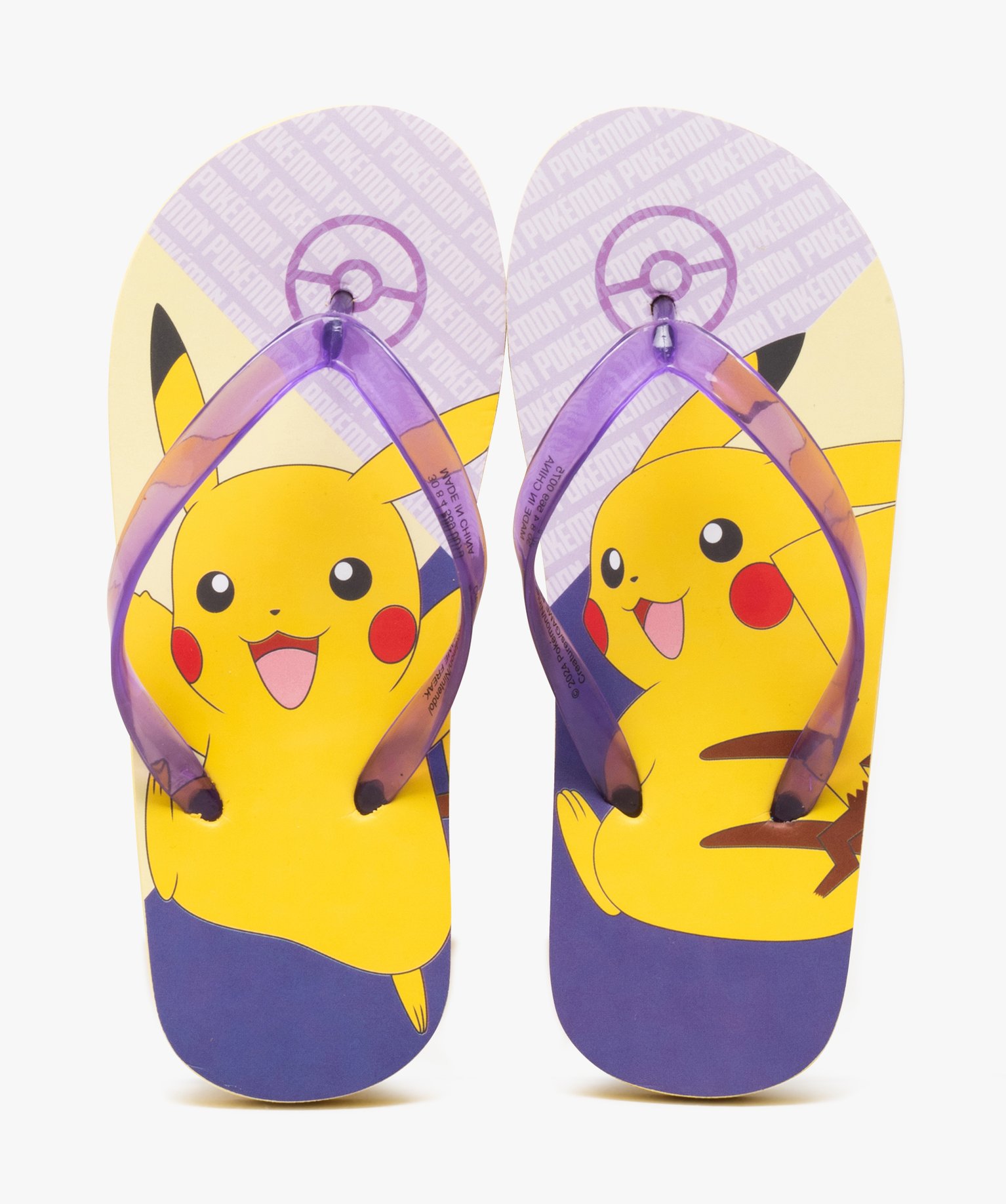 Tongs fille à brides transparentes Pikachu - Pokemon - 30 - violet - POKEMON