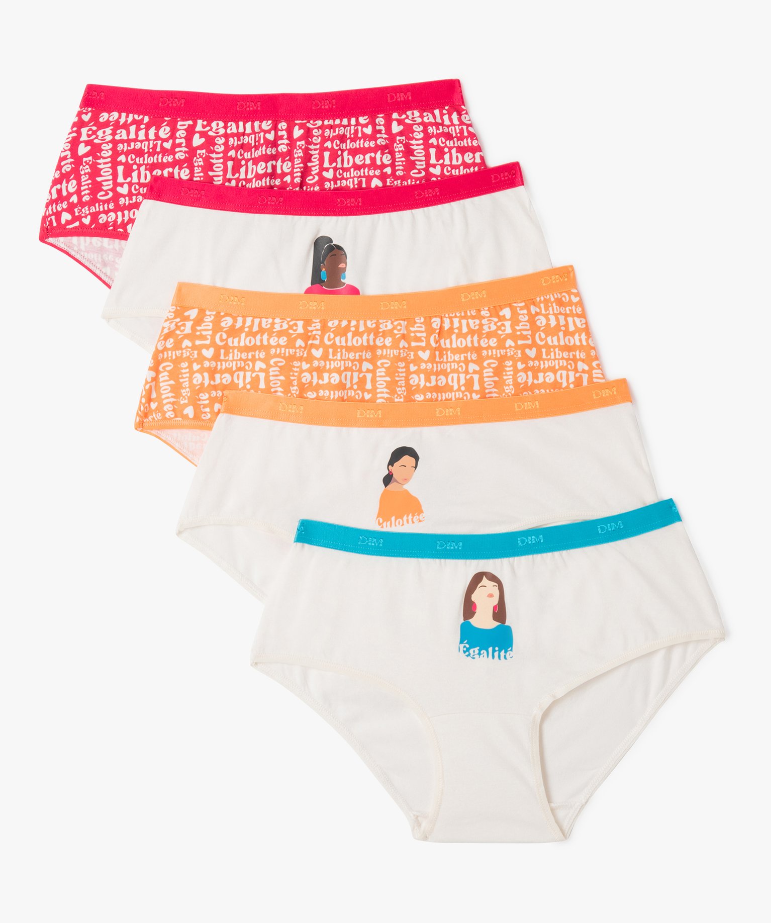 Shorty en coton stretch imprimé femme - Les Pockets de DIM (lot de 5) - 36/38 - multicolore - DIM
