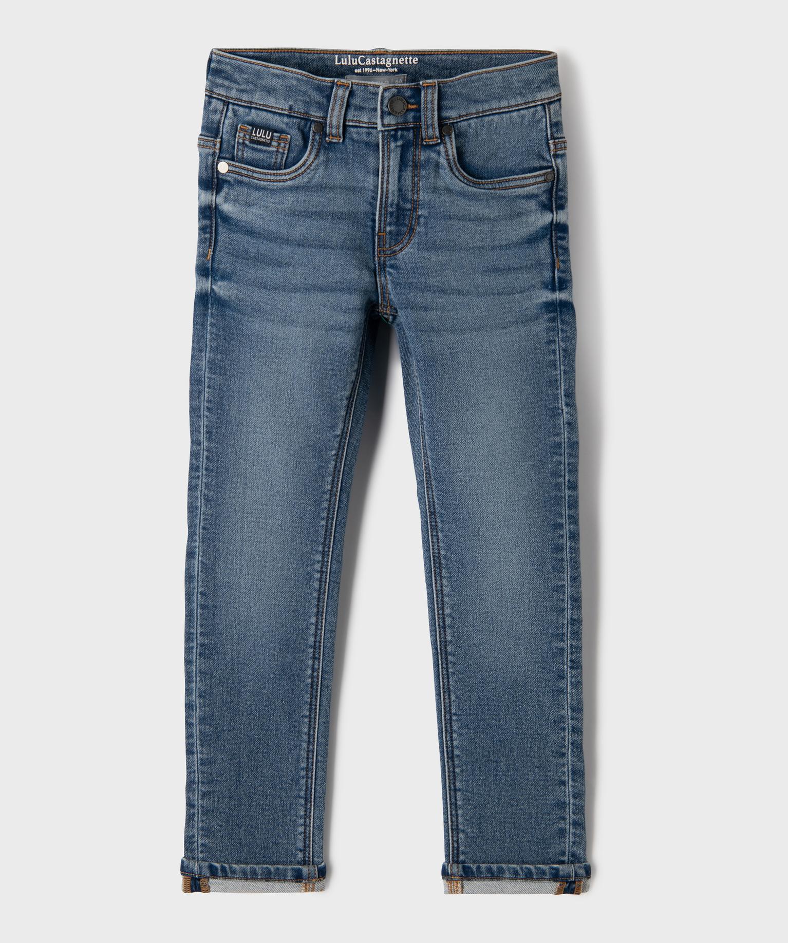 Jean slim délavé en coton stretch garçon - LuluCastagnette - 10A - double stone - LULUCASTAGNETTE