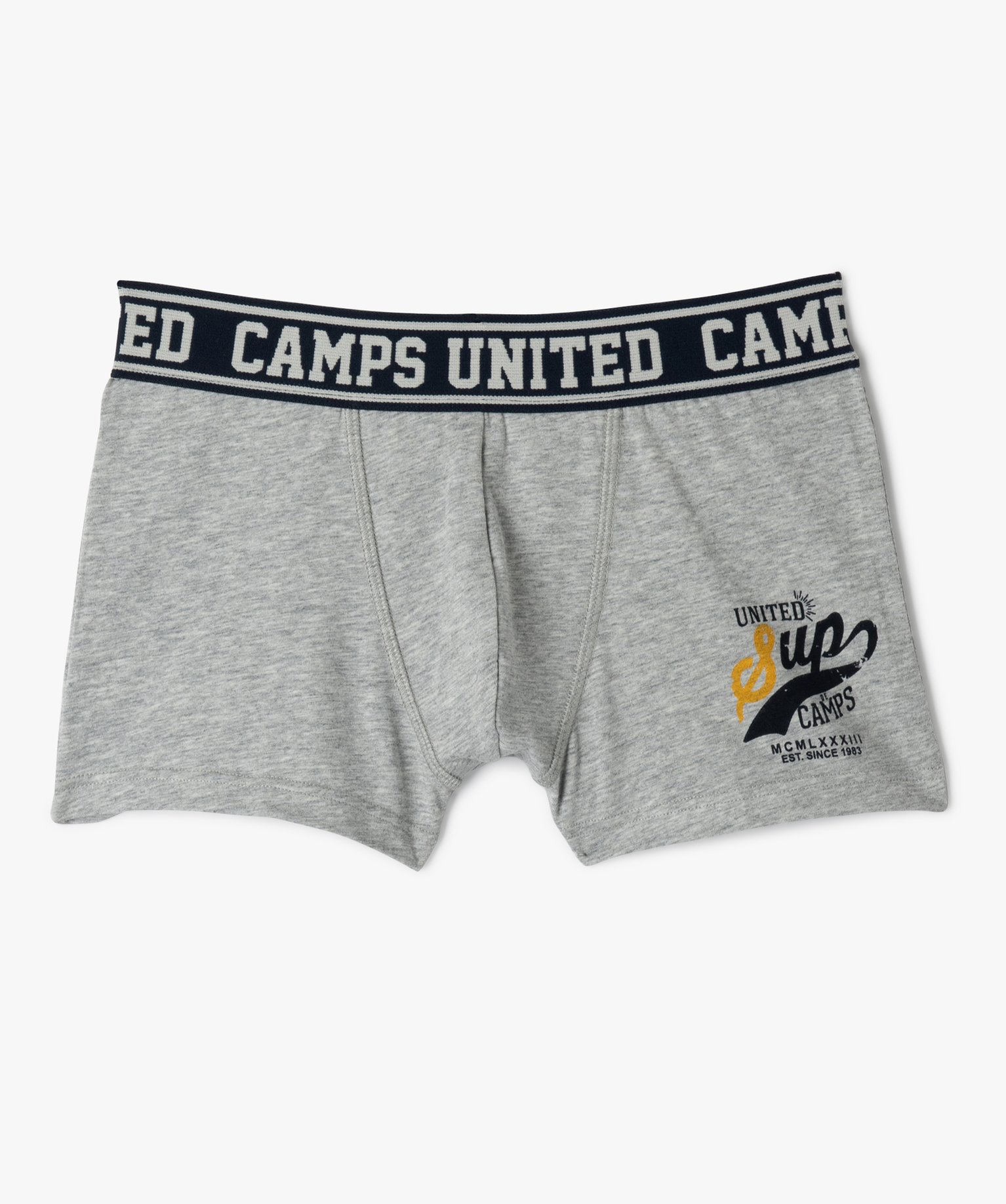 Boxer imprimé avec taille élastique garçon - Camps United - 8/10 - gris - CAMPS