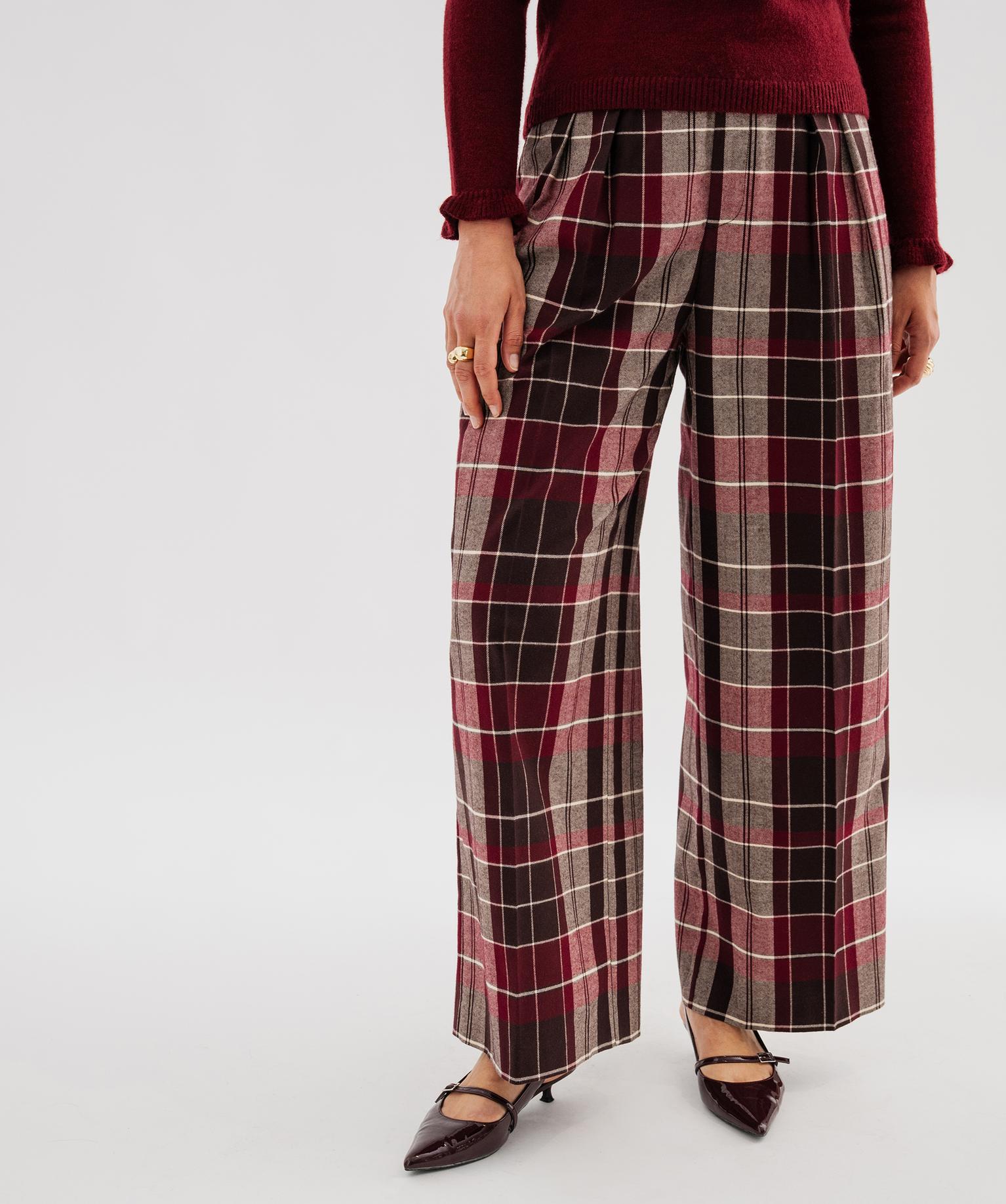 Pantalon souple wide leg femme - 42-44/L - rouge - GEMO