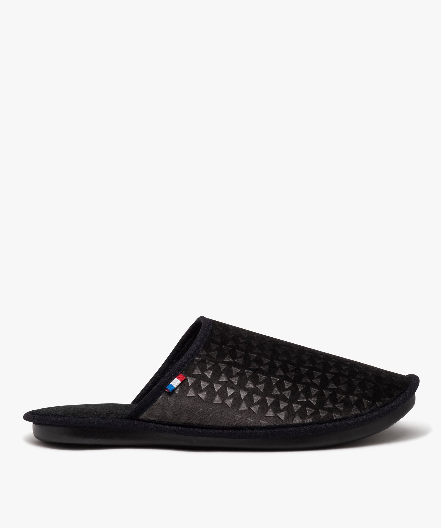 Chaussons homme mules unies en velours et à motif graphique - 44 - gris - GOXO