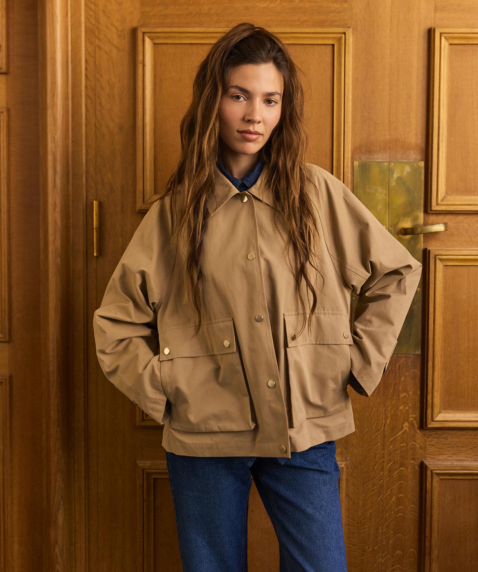 Imperméable court à boutons pression femme - LuluCastagnette - 38-40/M - beige standard - LULUCASTAGNETTE